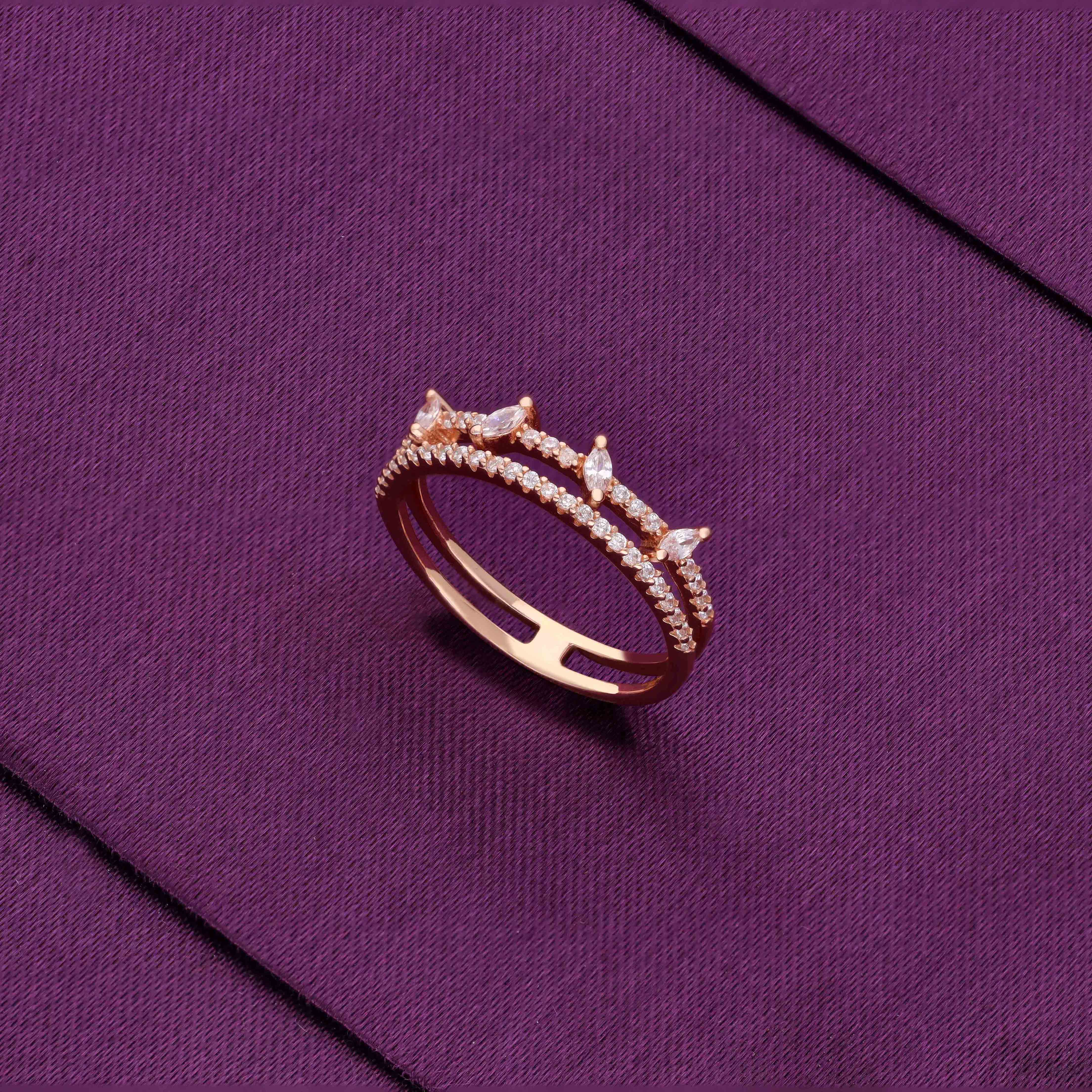 Simple And Trendy Zircon Silver Minimal Ring - Image 4