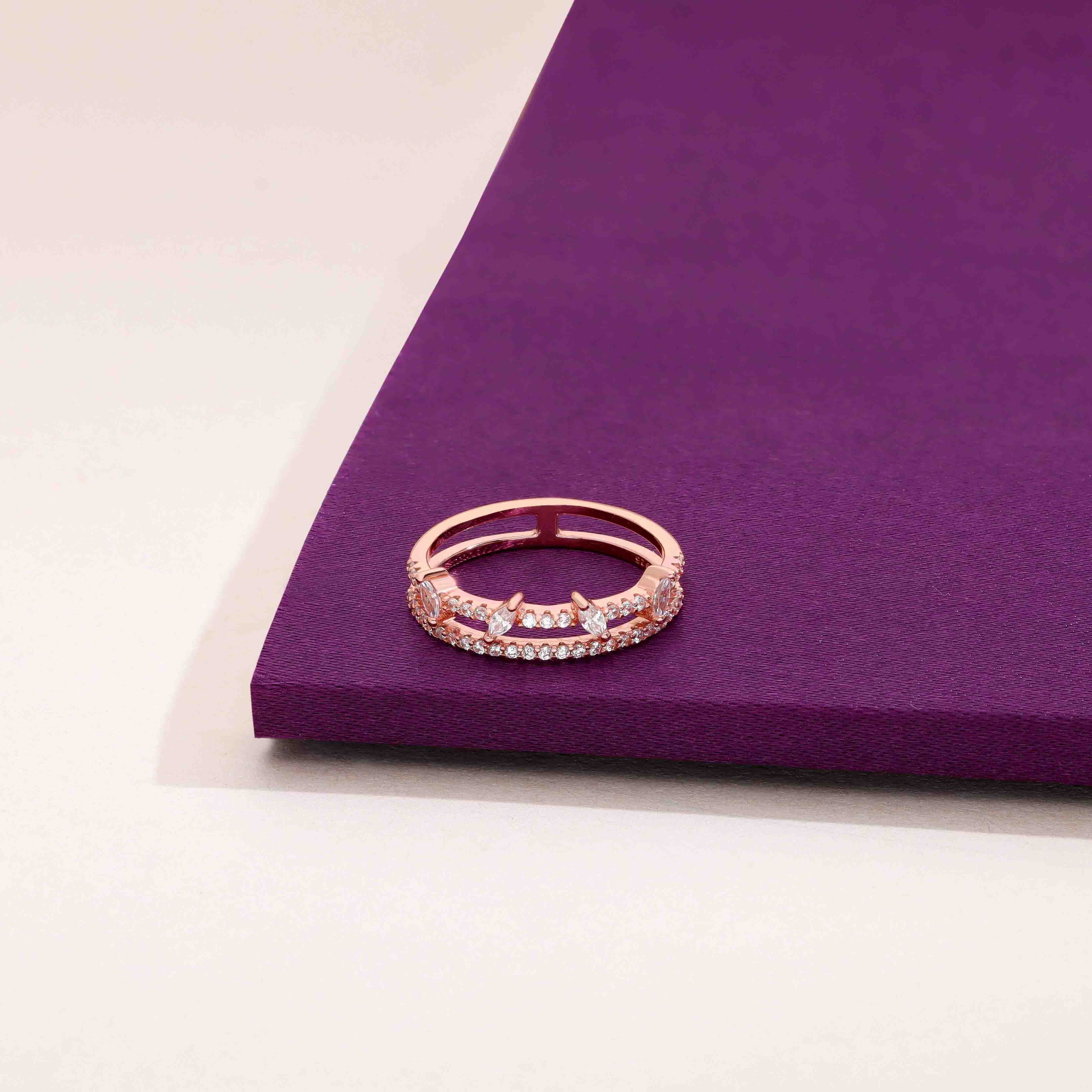 Simple And Trendy Zircon Silver Minimal Ring - Image 6