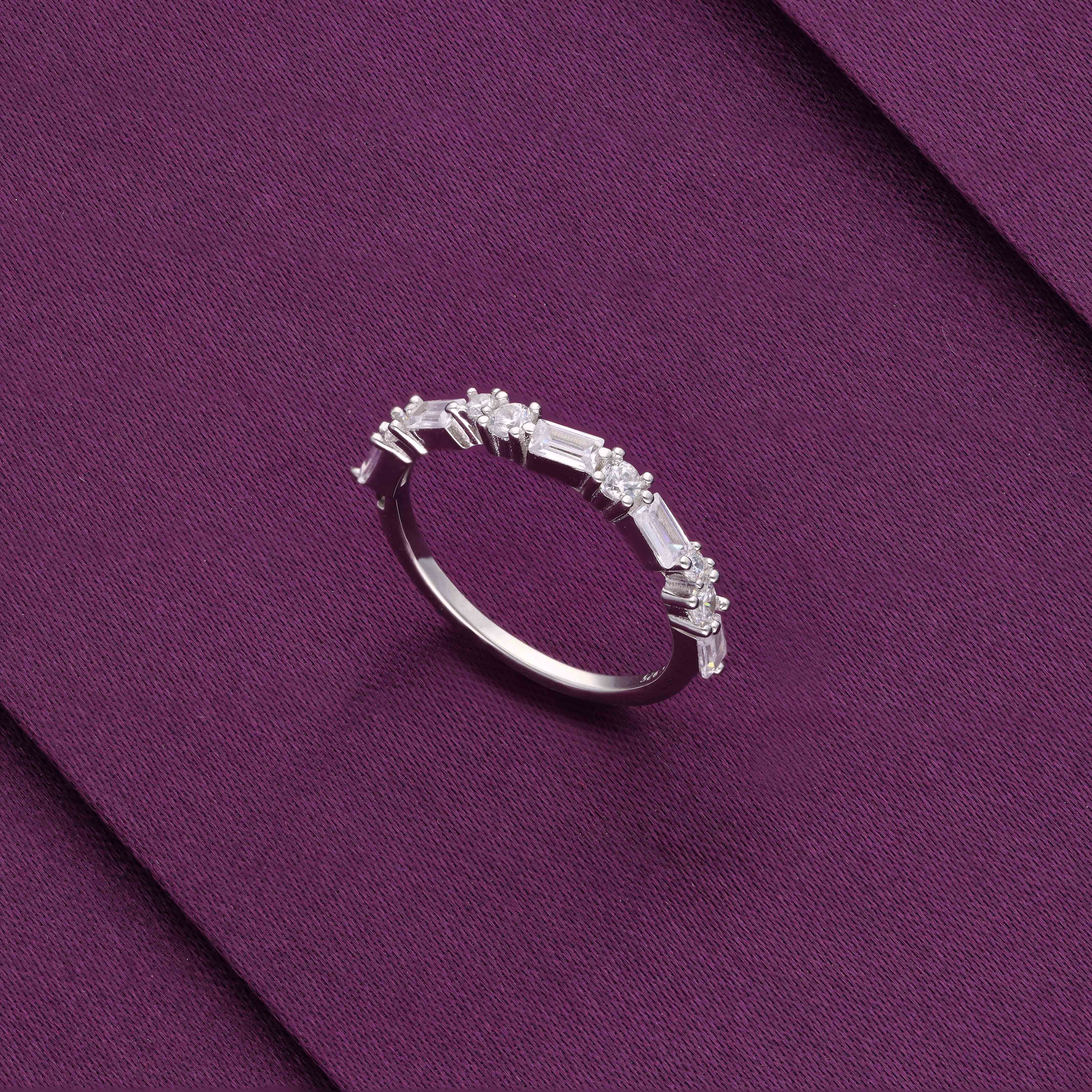 Astute Enamorment Zircon Studded Silver Ring - Image 3