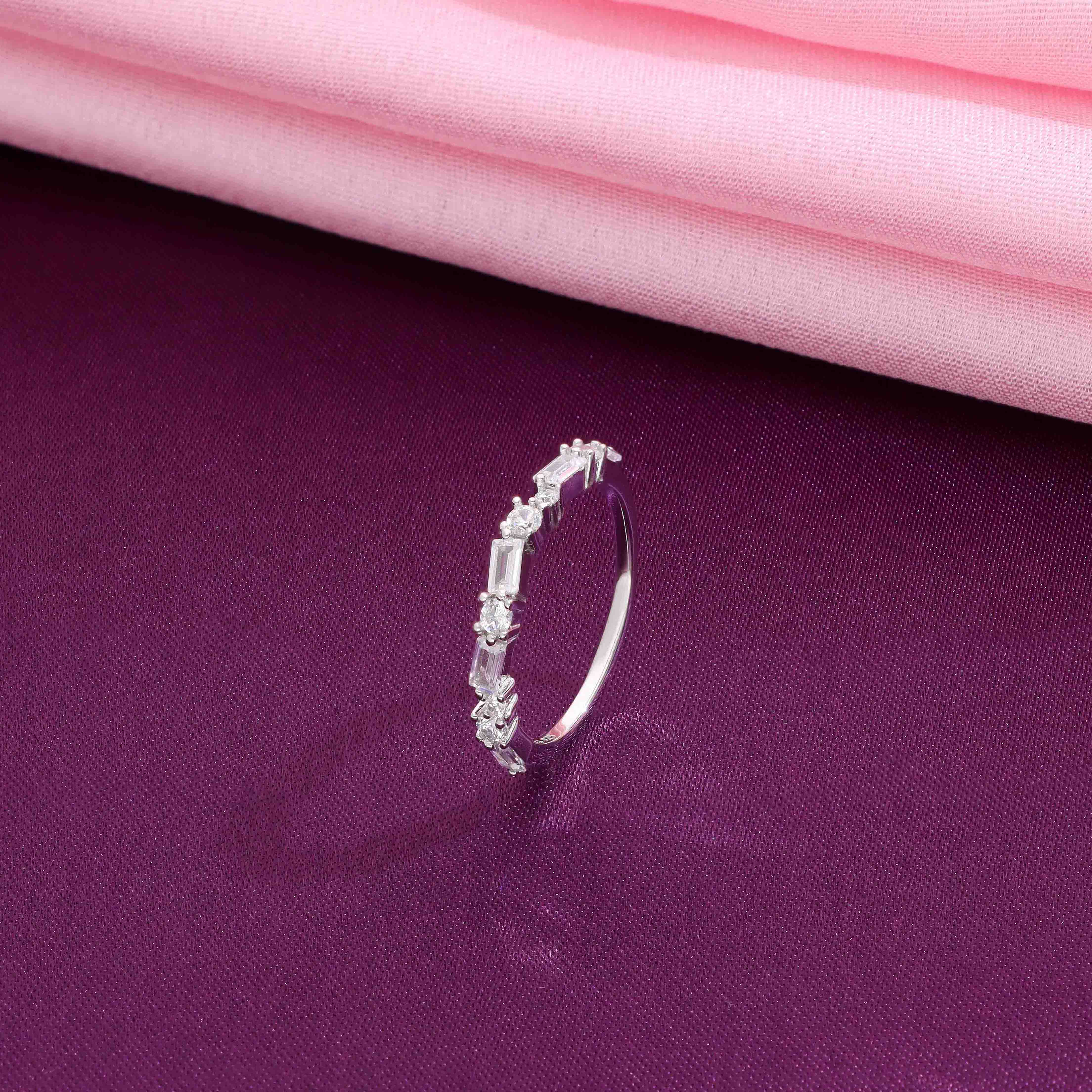Astute Enamorment Zircon Studded Silver Ring - Image 7