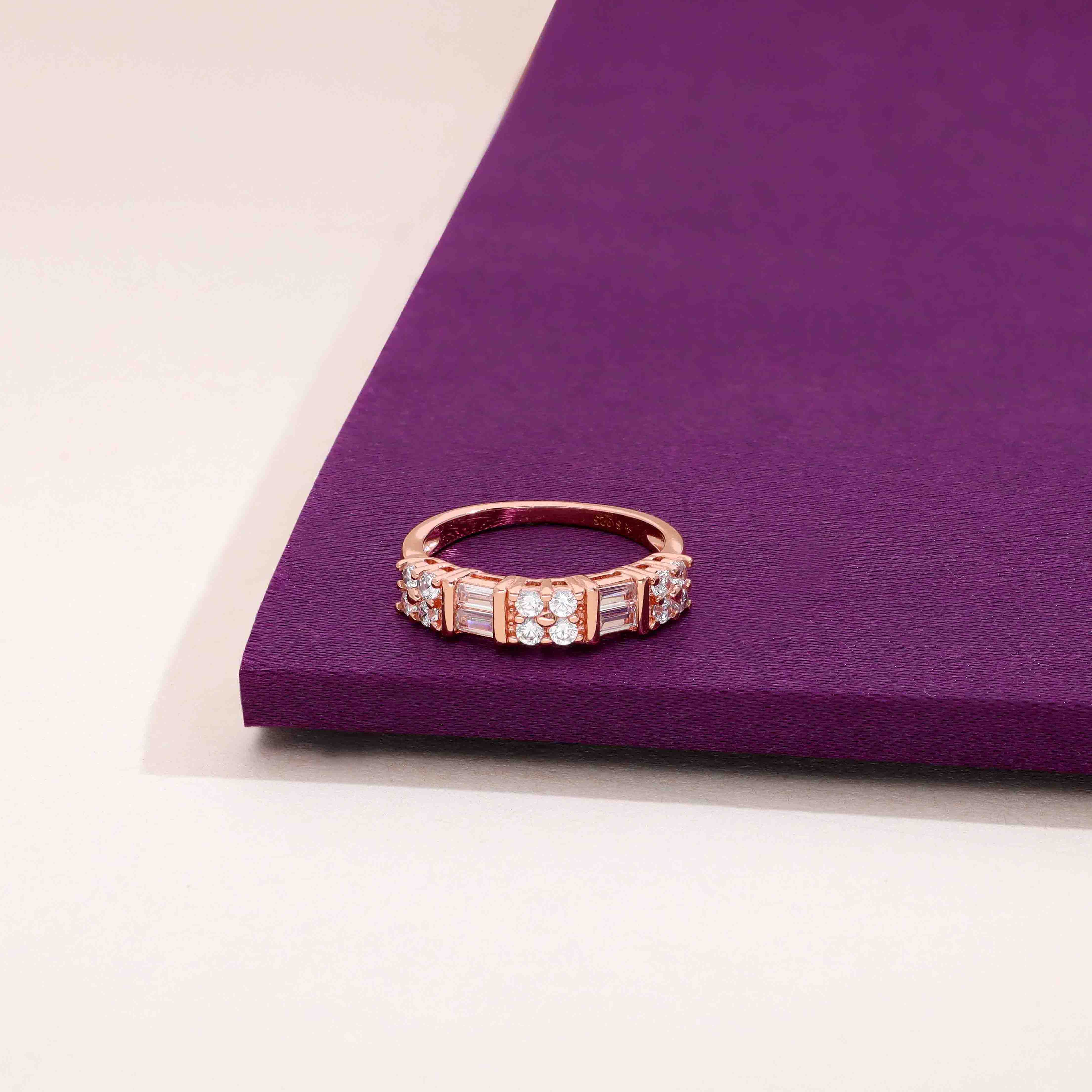 Stylized Royale Zircon Studded Silver Ring - Image 2