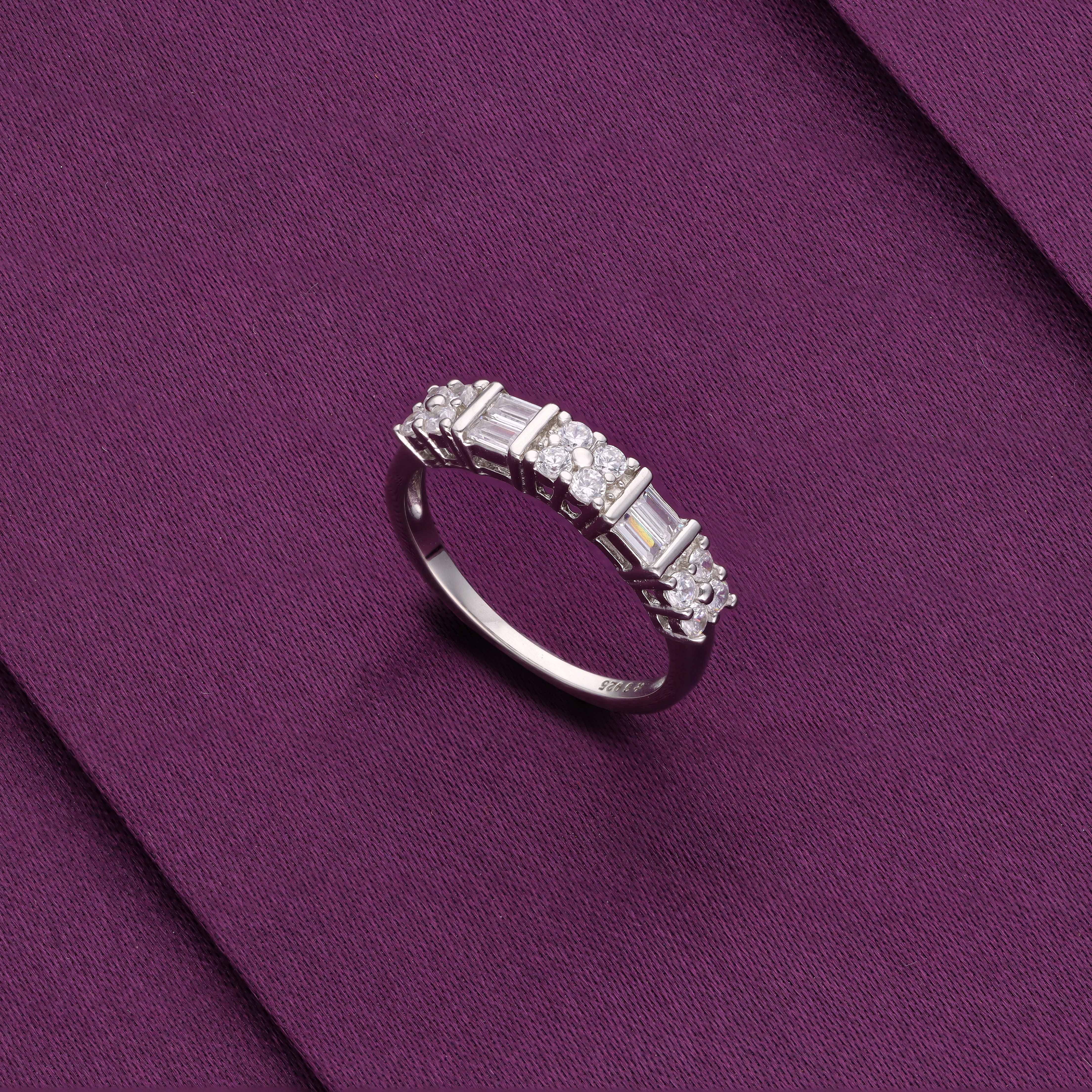 Stylized Royale Zircon Studded Silver Ring - Image 3