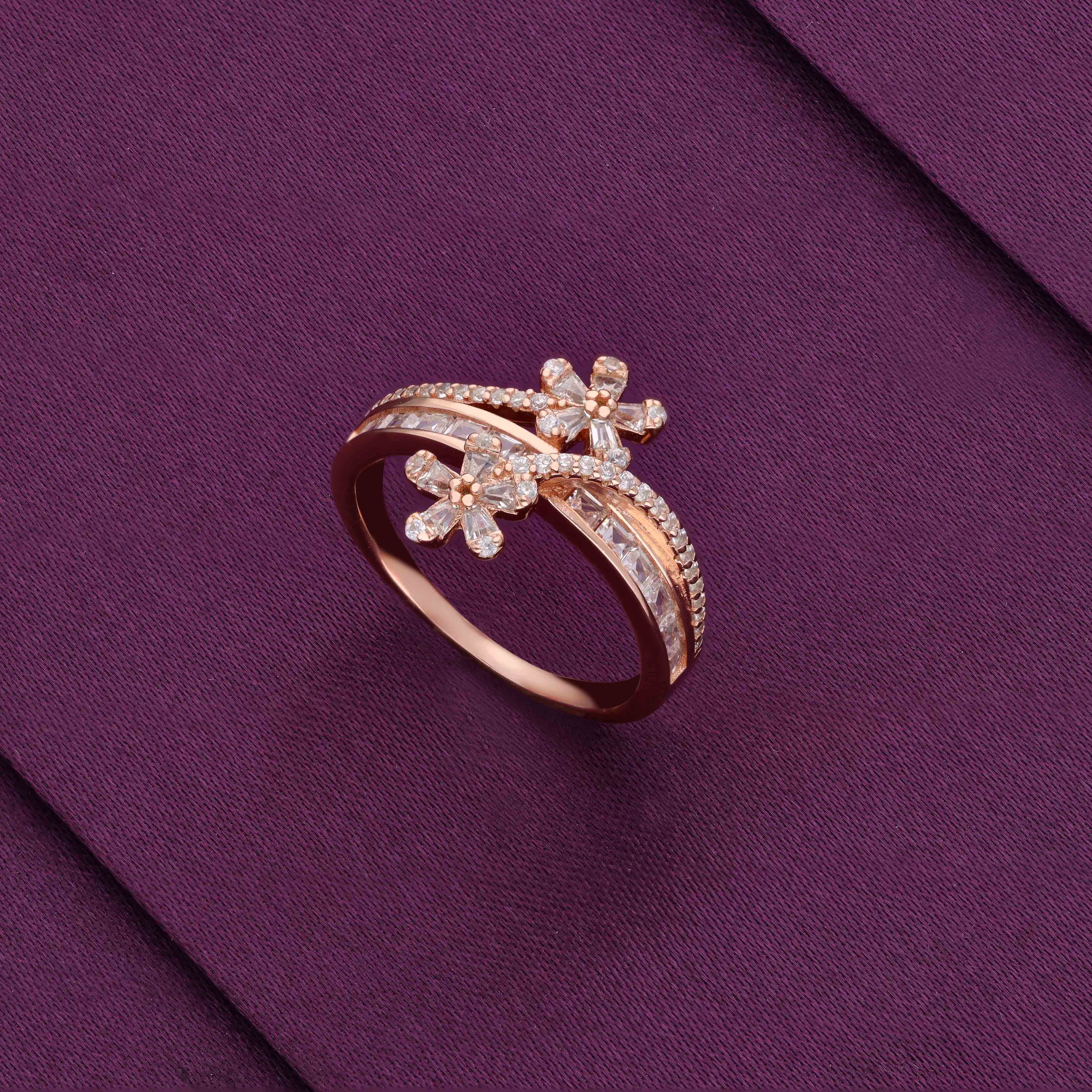 Floral Diamante Delights Silver Ring - Image 5