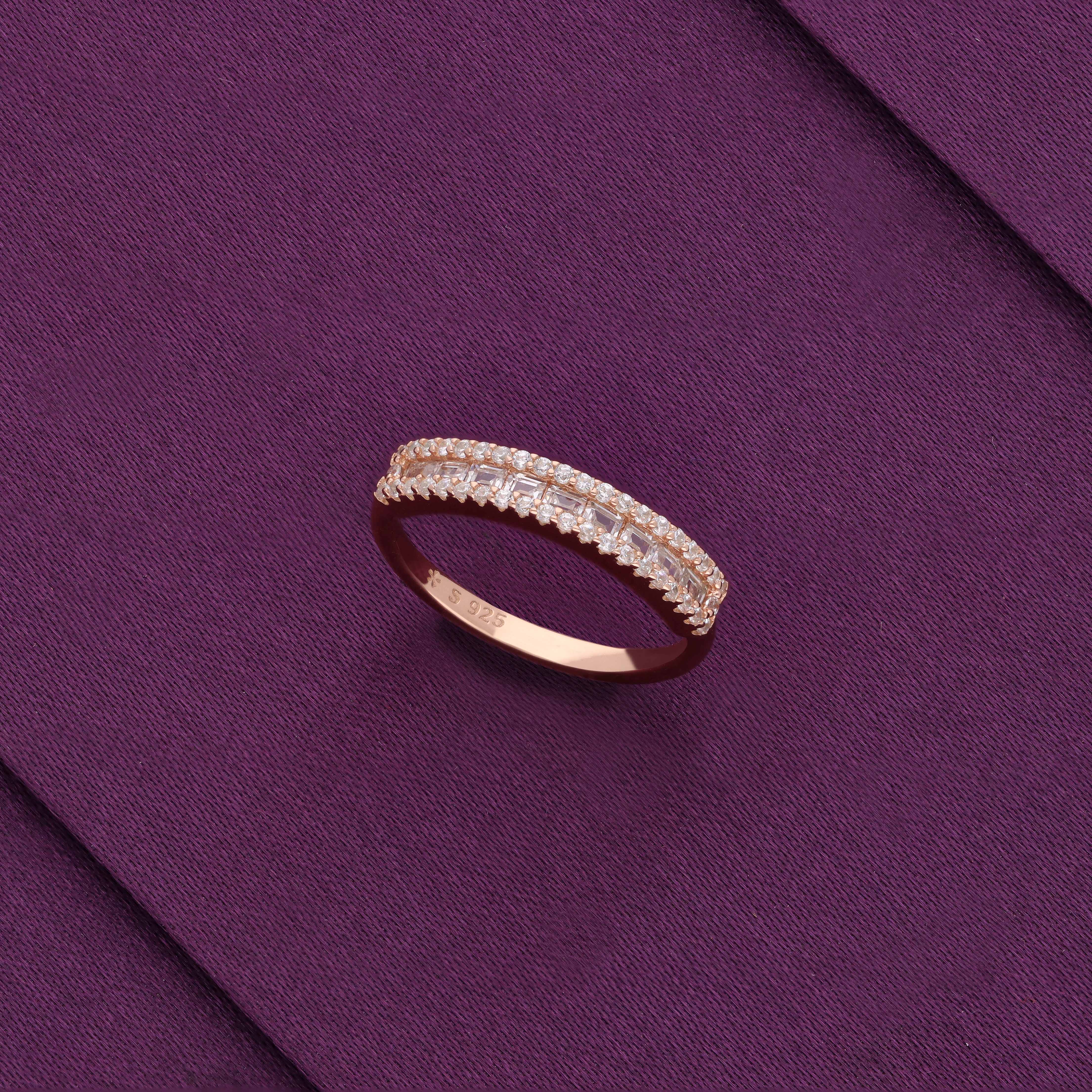 Minimalistic Zircon Plate Statement Silver Ring - Image 4