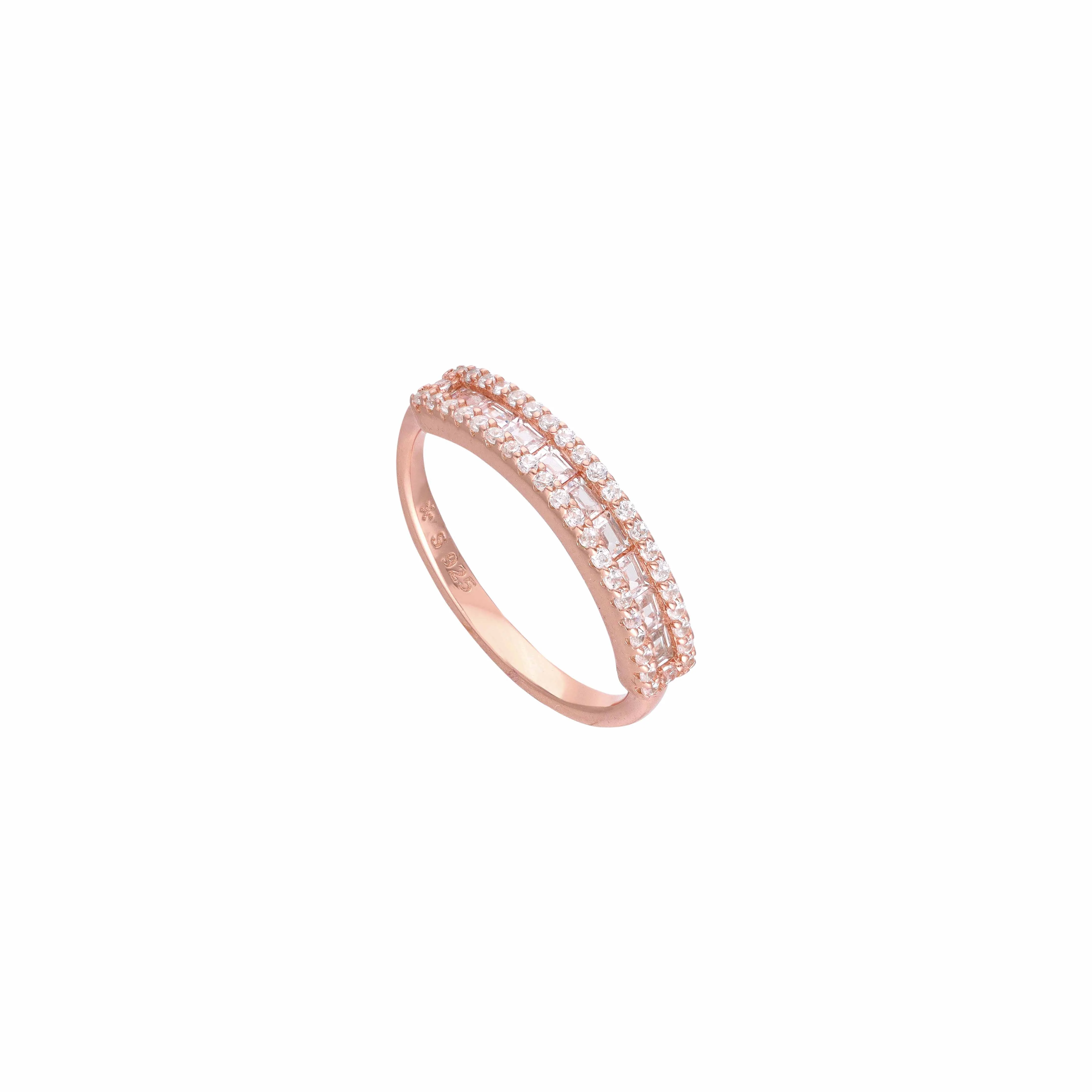 Minimalistic Zircon Plate Statement Silver Ring - Image 5