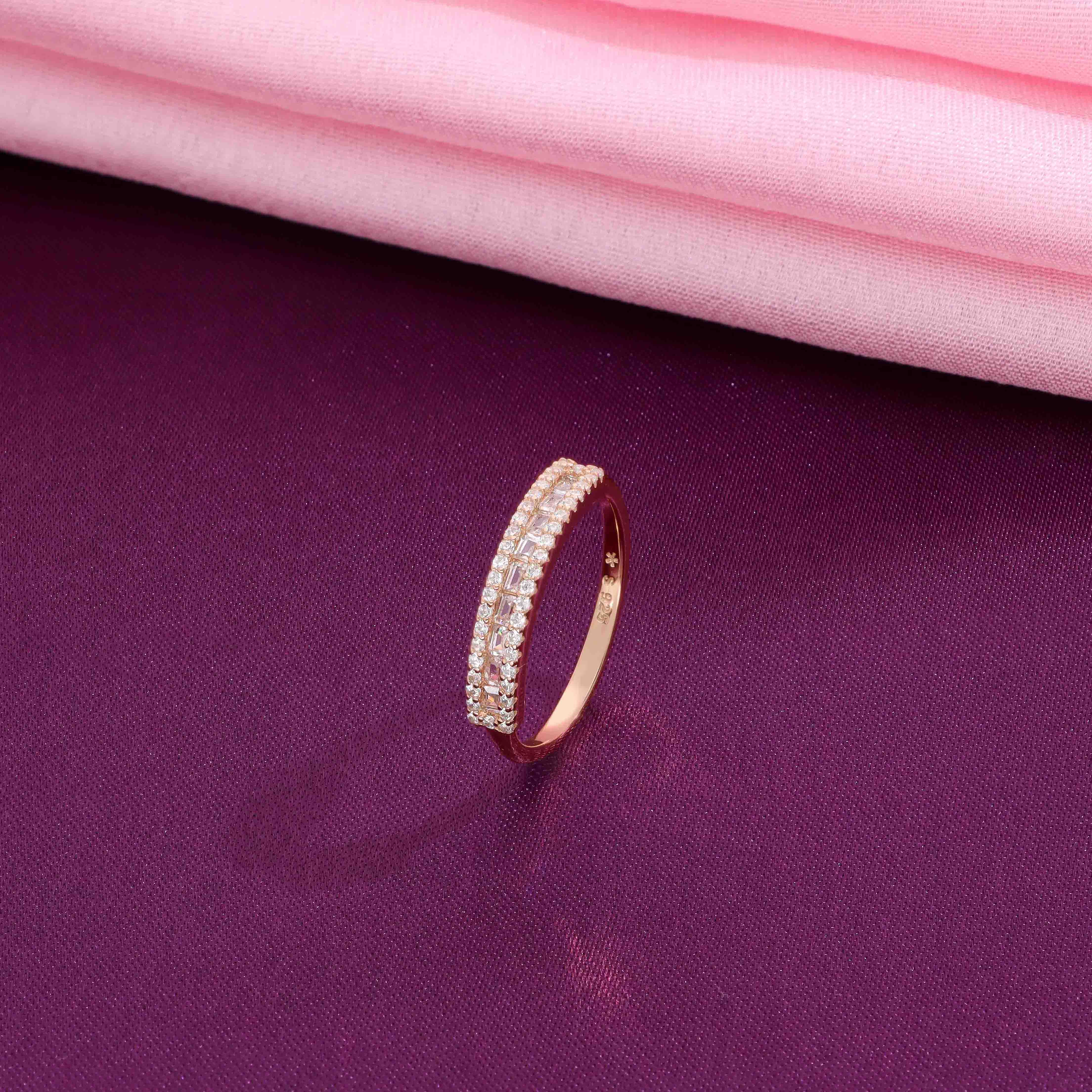 Minimalistic Zircon Plate Statement Silver Ring - Image 7