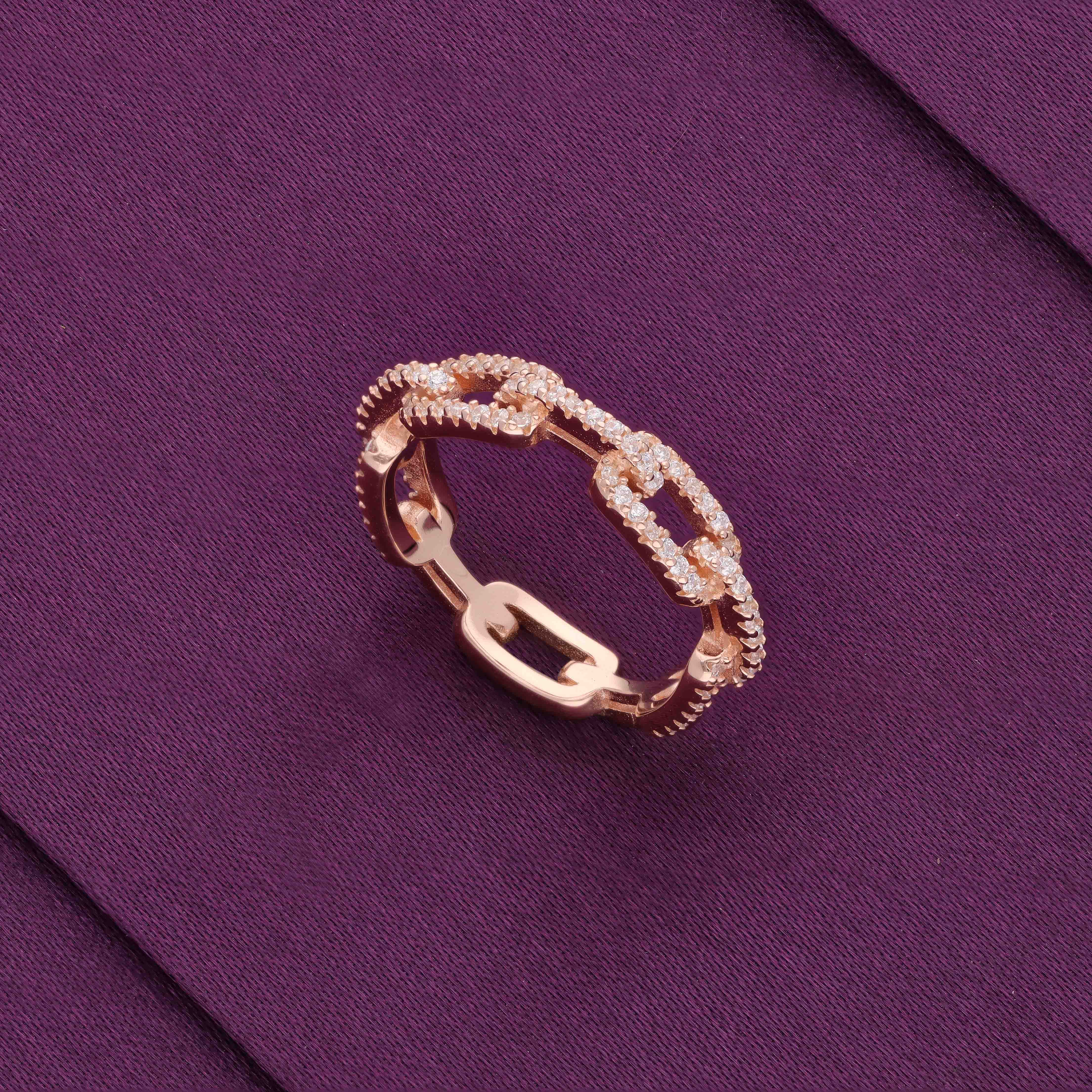 Chic Zircon Studded Link Ring - Image 4