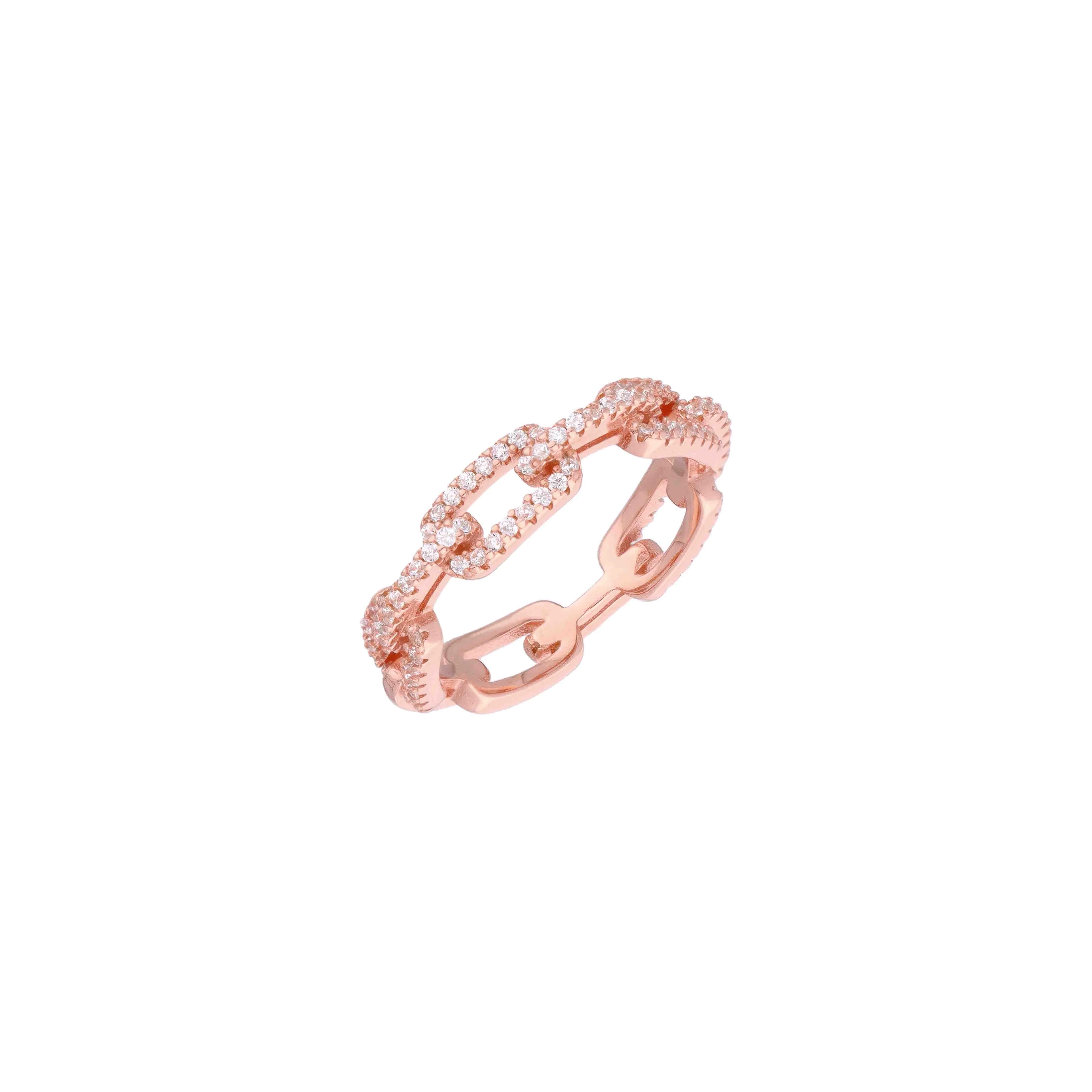 Chic Zircon Studded Link Ring - Image 5