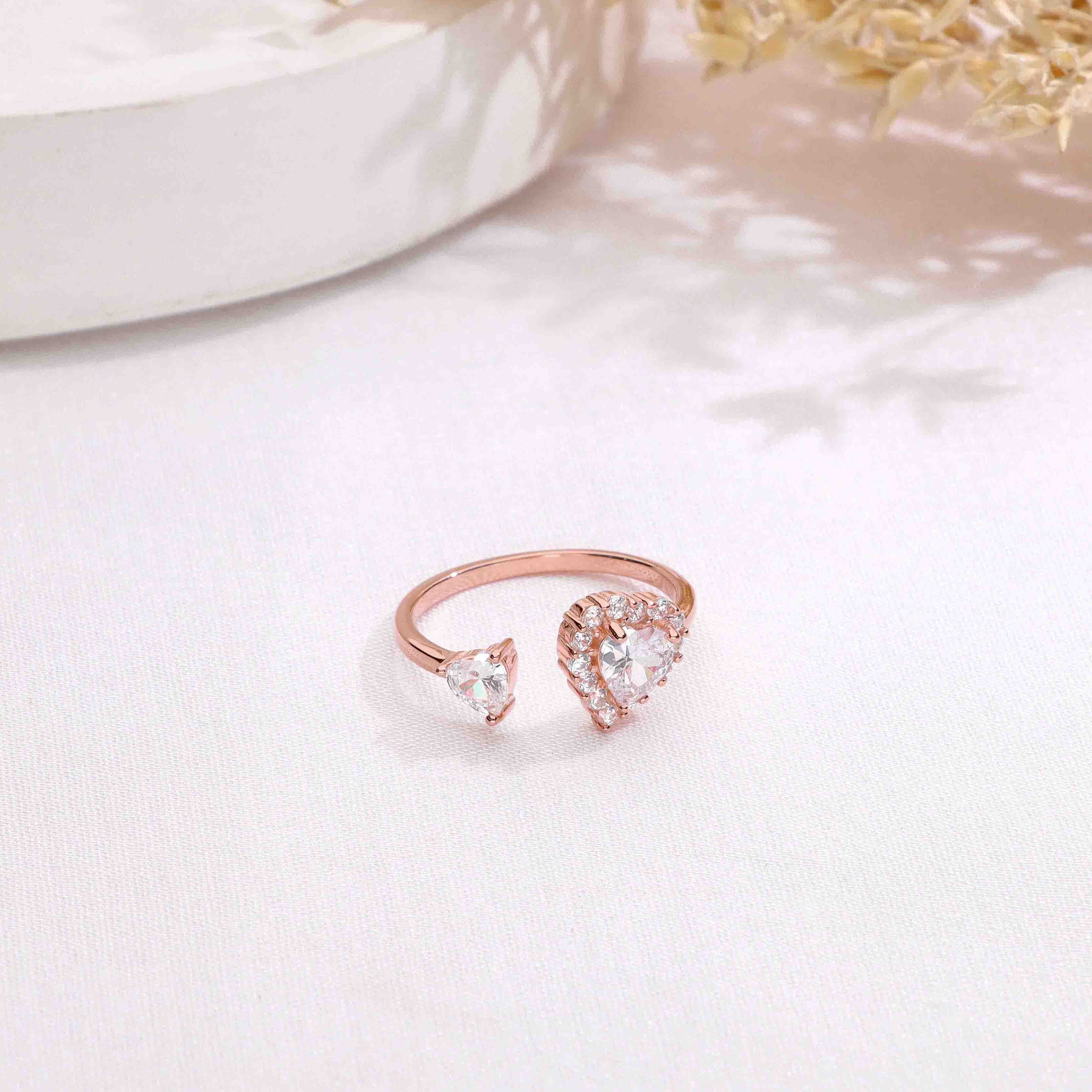 Twin Hearts Sterling Silver Promise Ring - Image 2