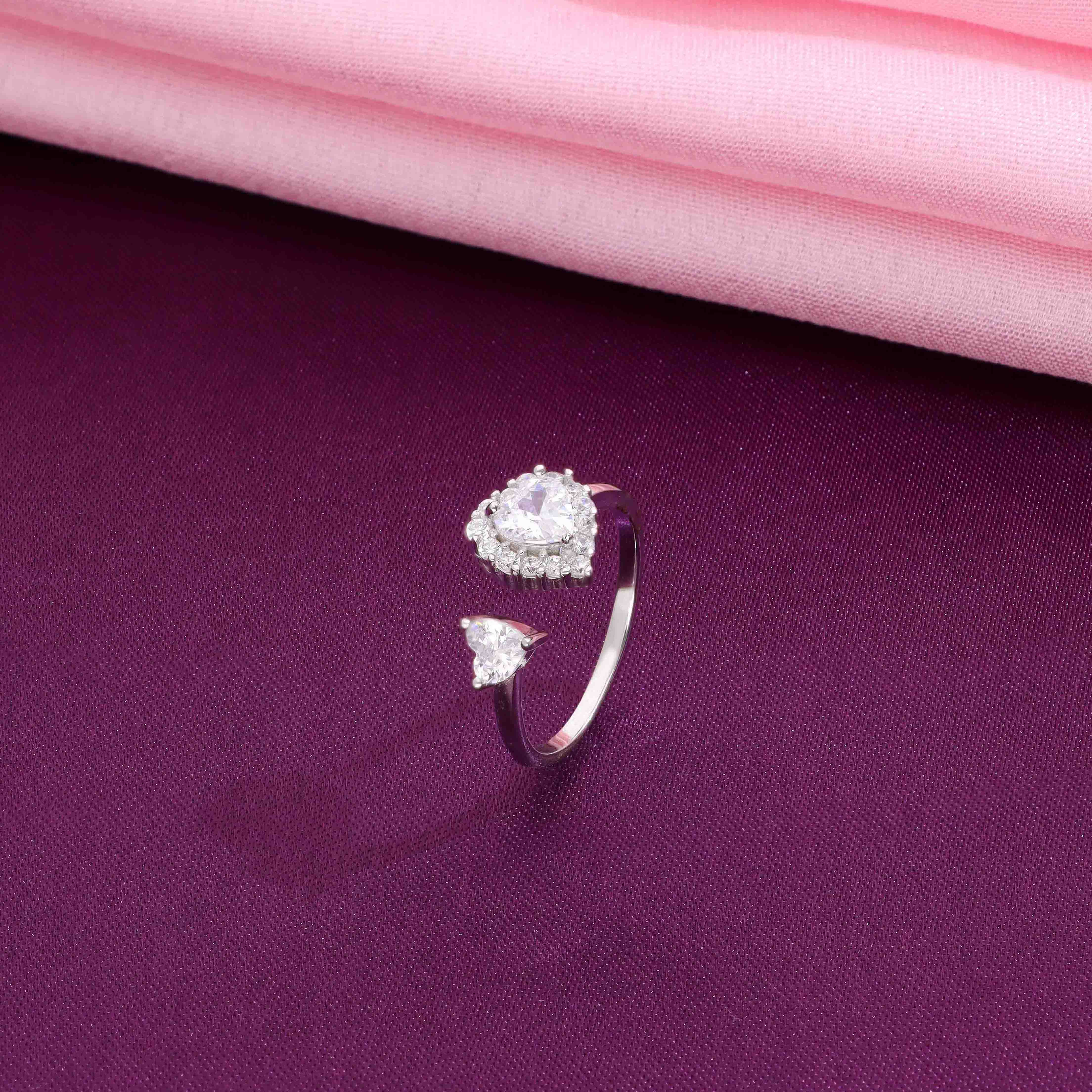 Twin Hearts Sterling Silver Promise Ring - Image 5