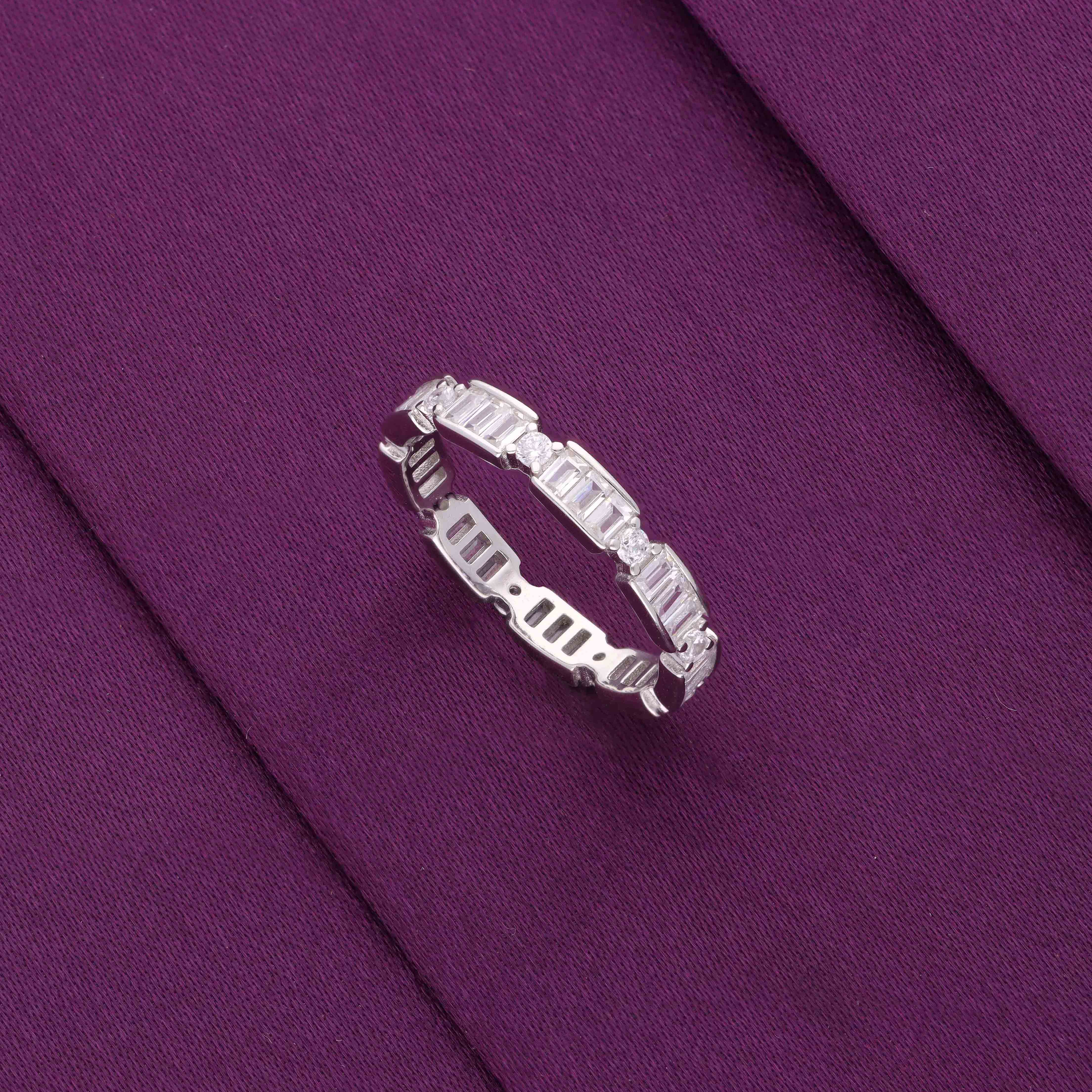 Sterling Silver Baguette Band Ring - Image 2