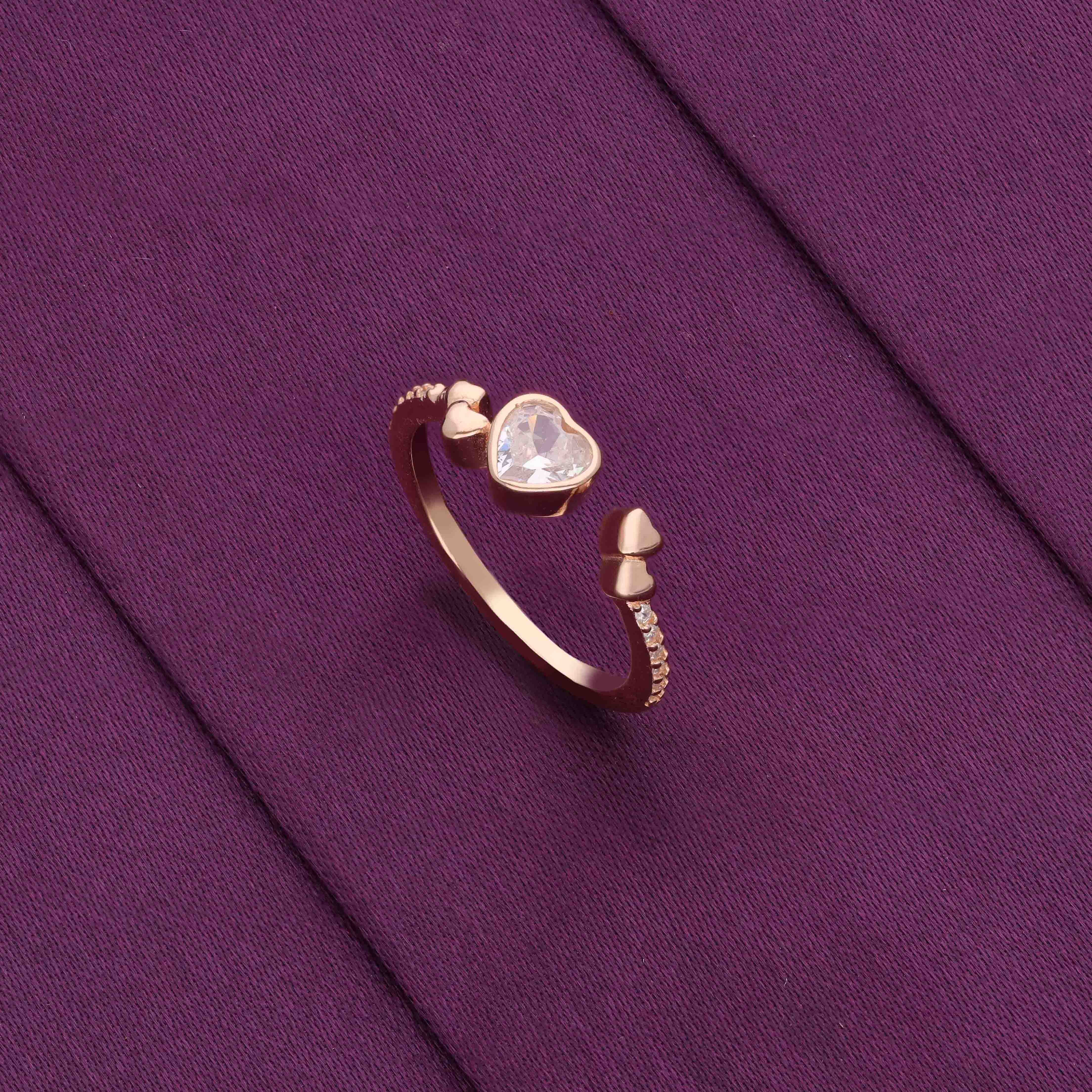 Sterling Silver Heart Ring Cubic Zirconia Ring - Image 4