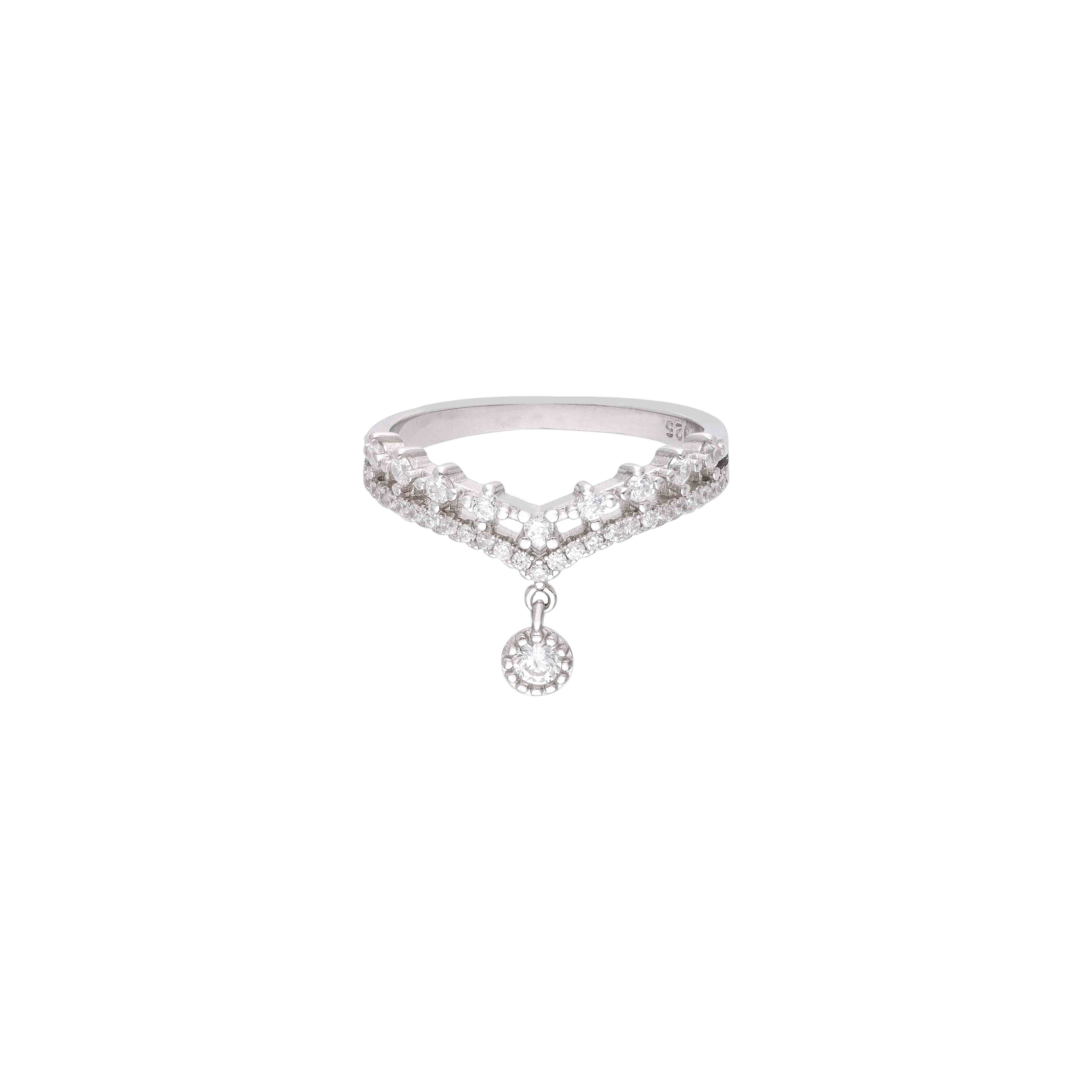 Crystal Crown Drop Minimal Ring - Image 3