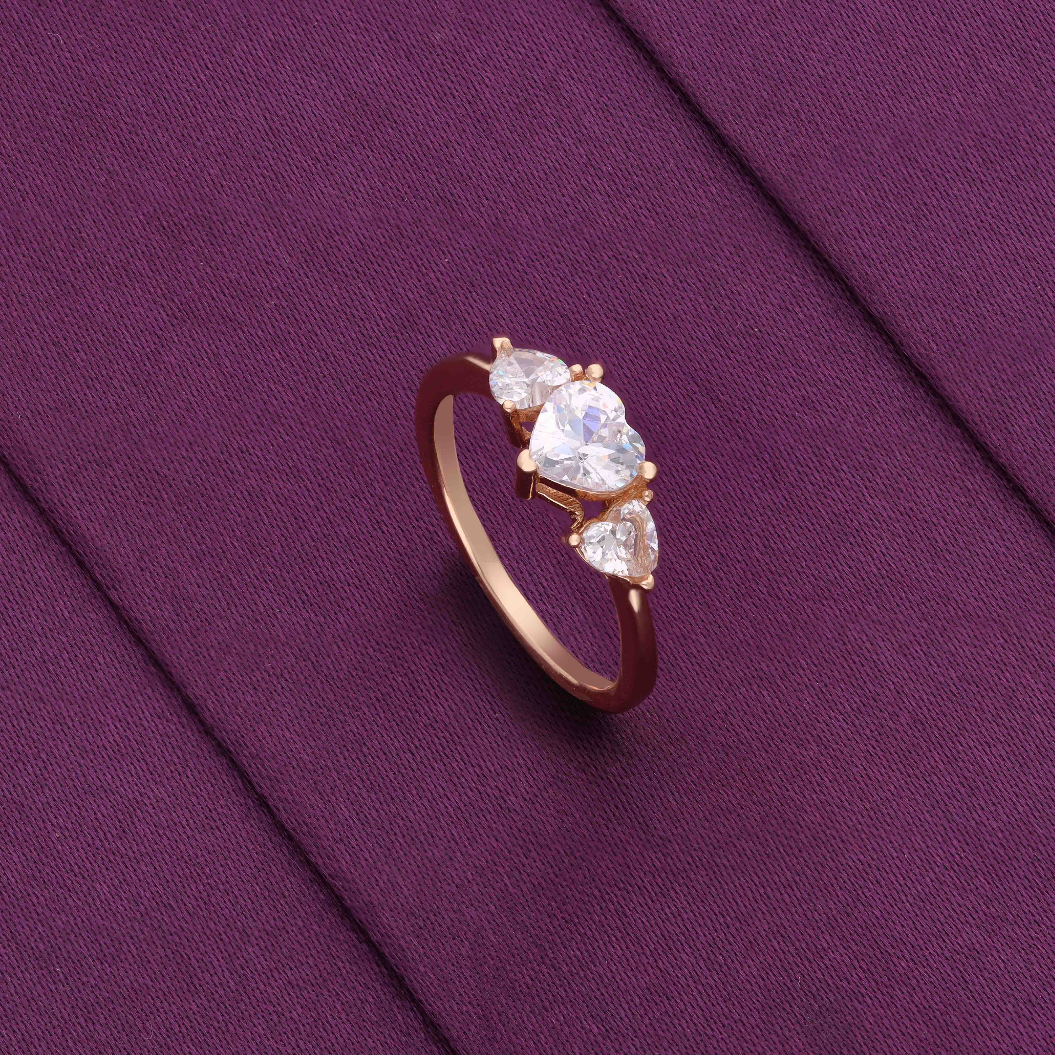 Sterling Silver Triple Heart Sparkle Ring - Image 4