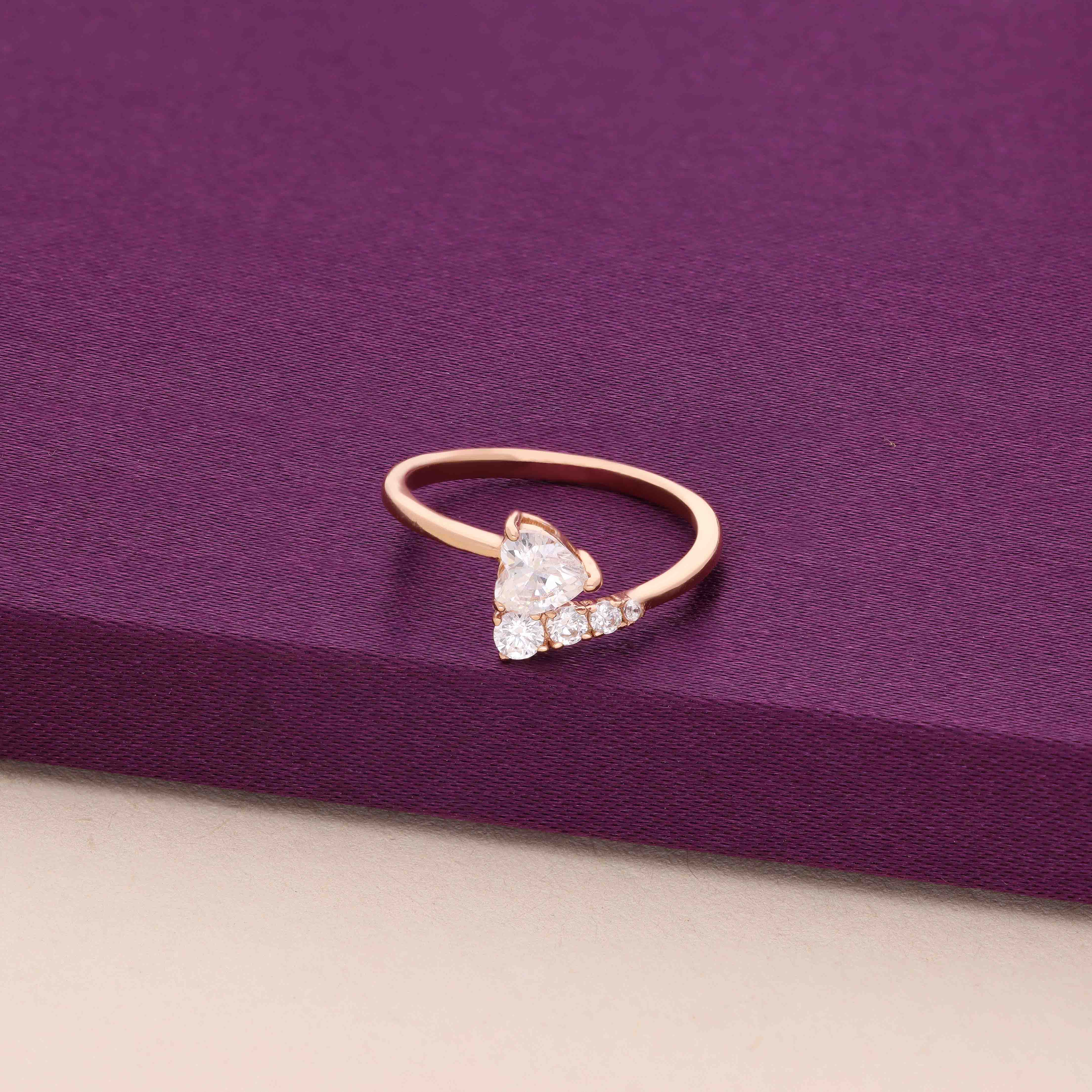 Aurora Heart Minimal Siler Ring - Image 2
