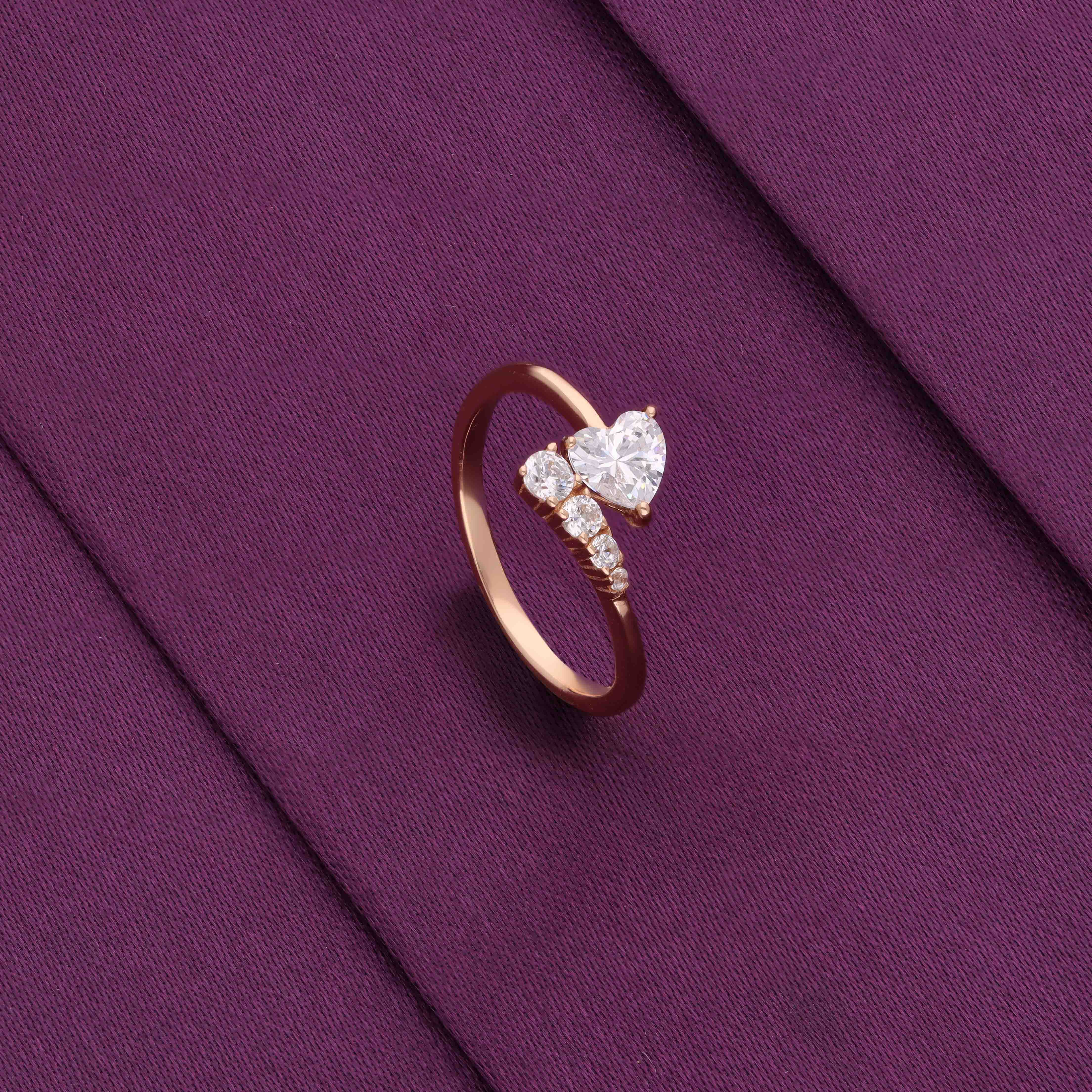 Aurora Heart Minimal Siler Ring - Image 4