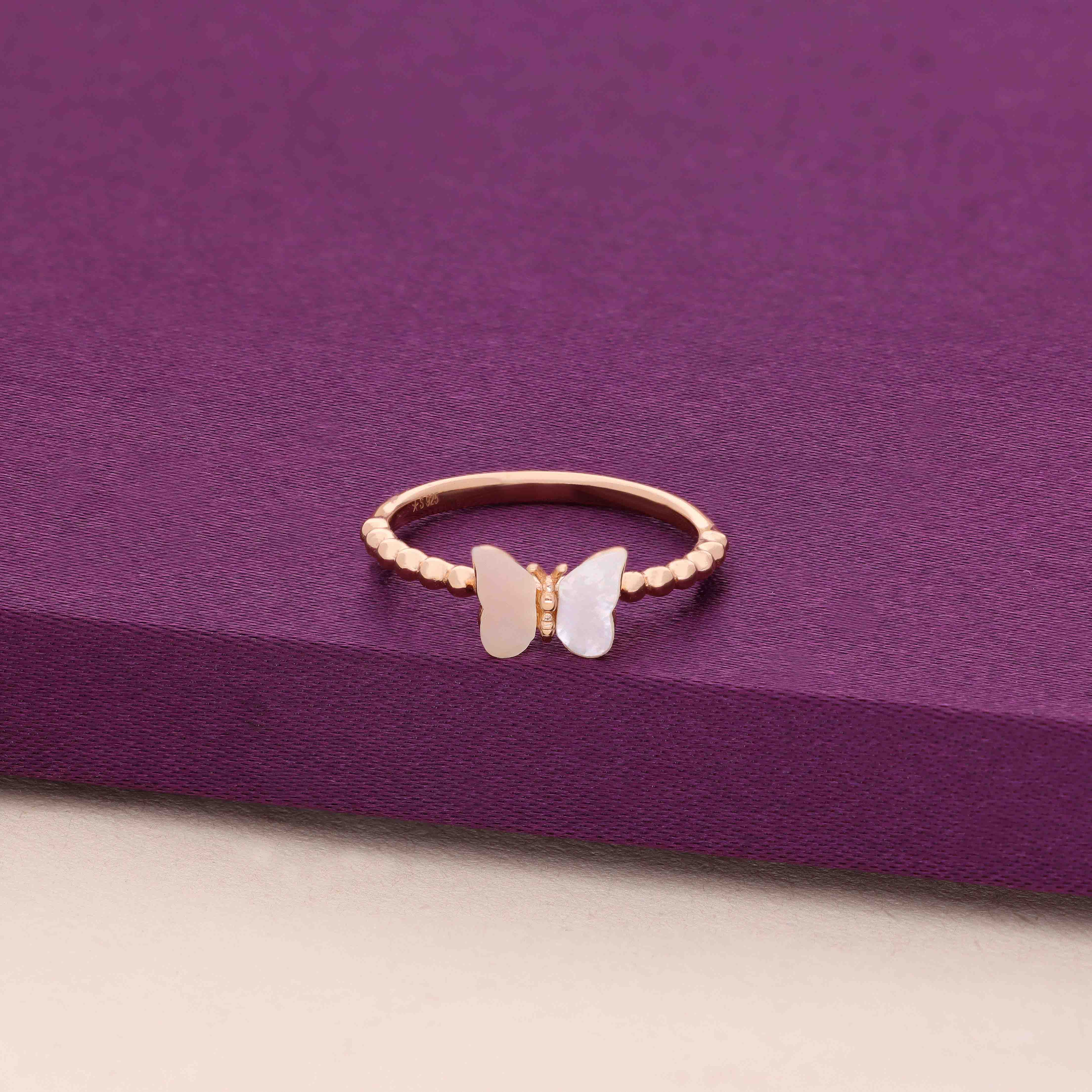 Luna Pearl Butterfly Silver Ring - Image 2