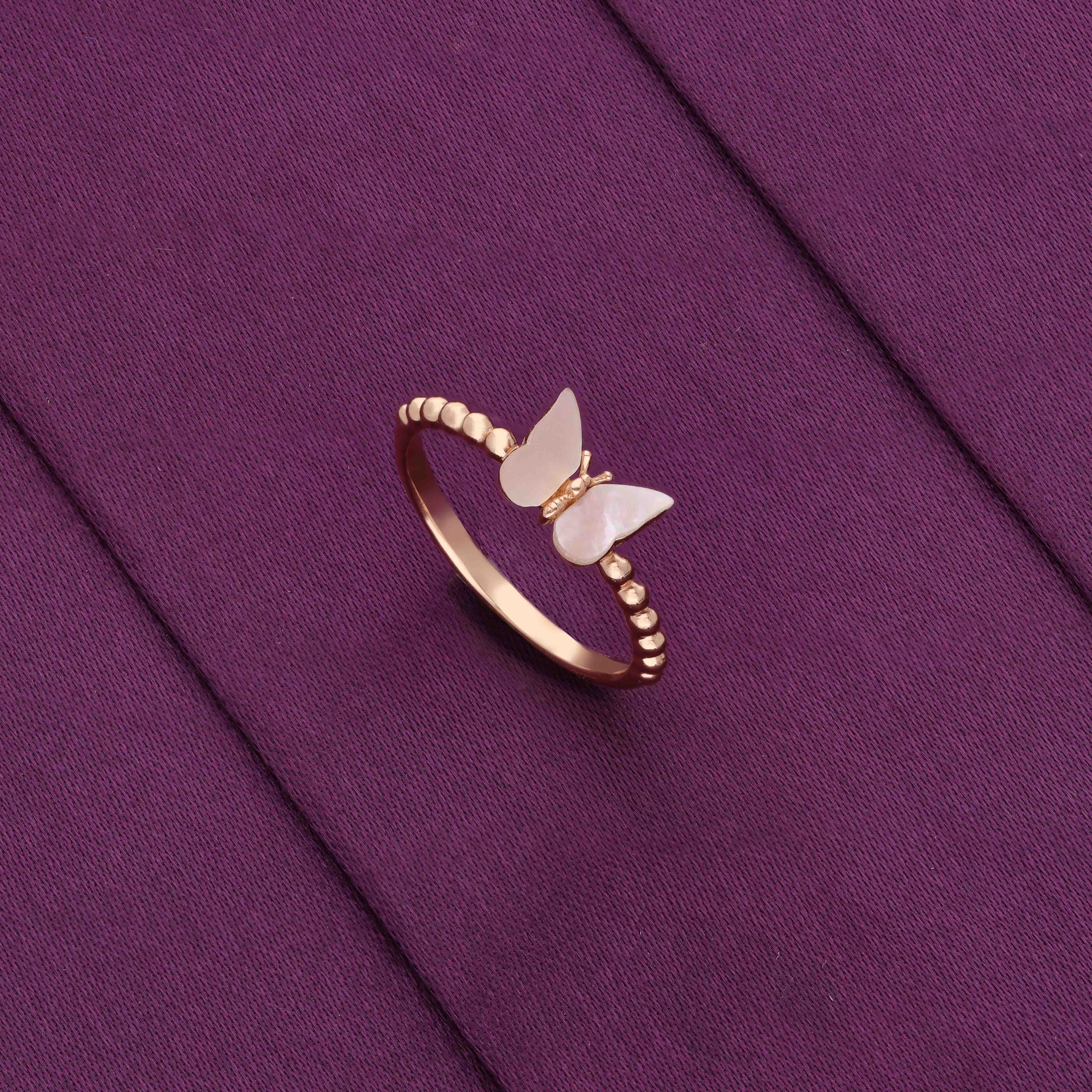 Luna Pearl Butterfly Silver Ring - Image 4
