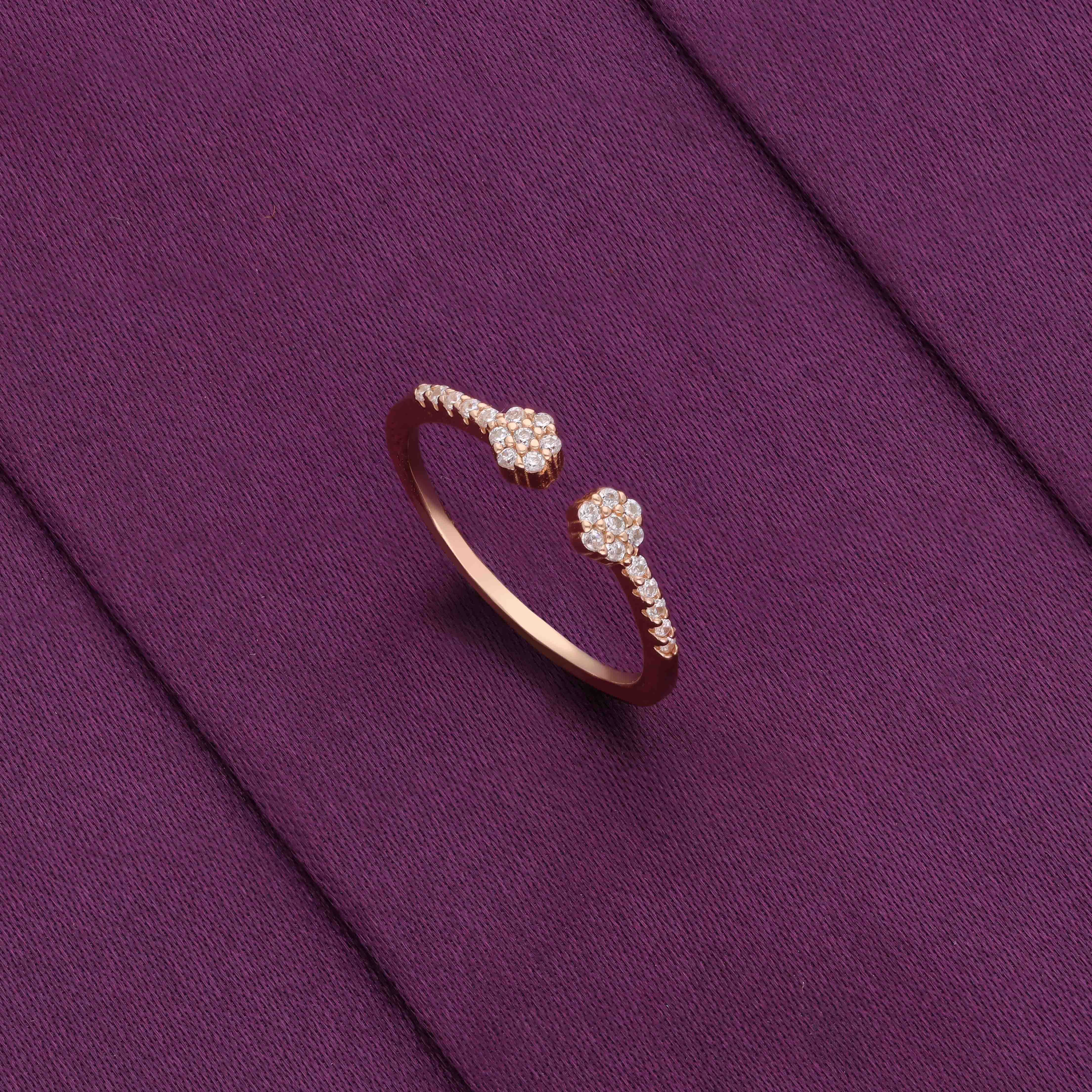 Twin Glow Petal Hug Silver Ring - Image 4
