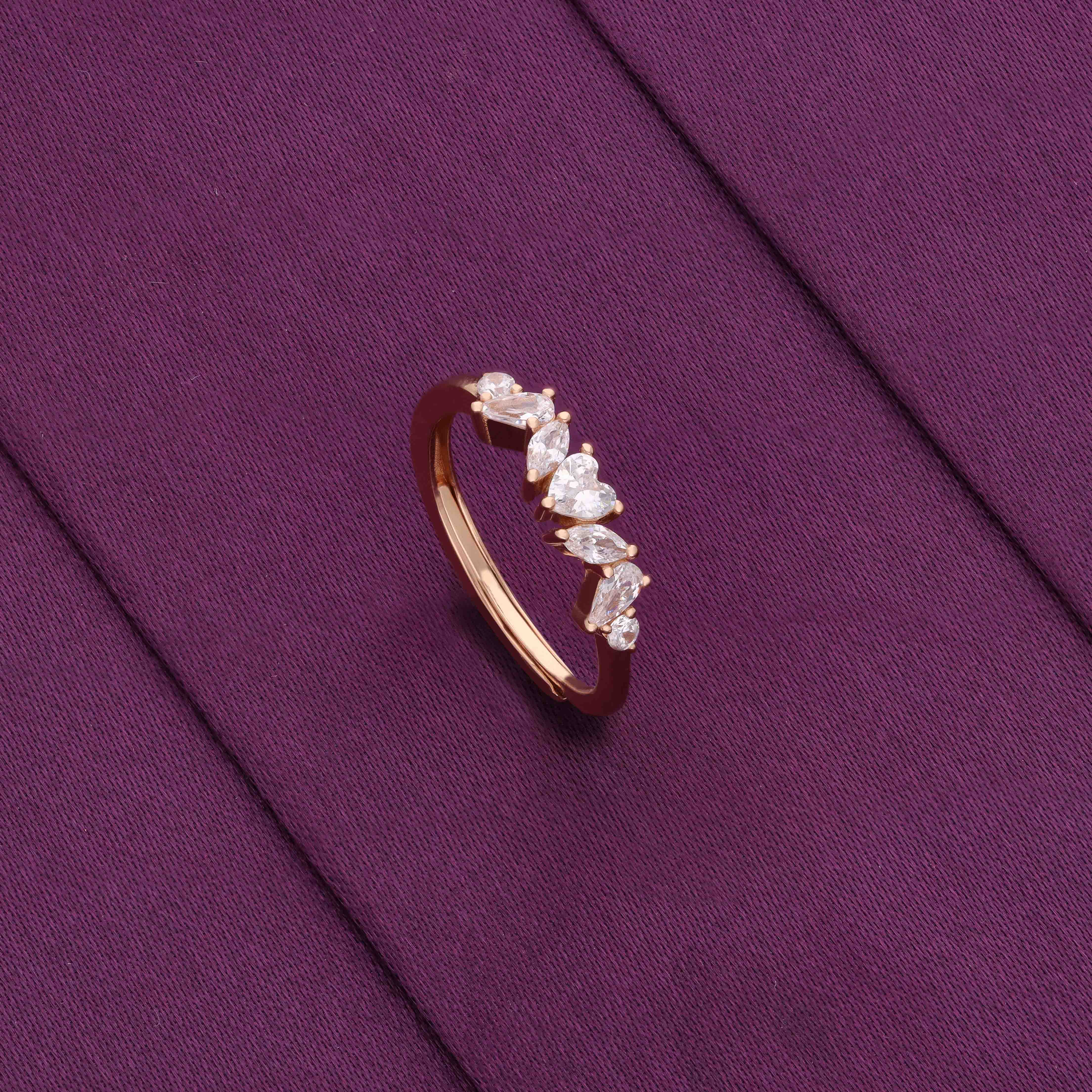 Heart Solitaire Adjustable Minimal Ring - Image 4