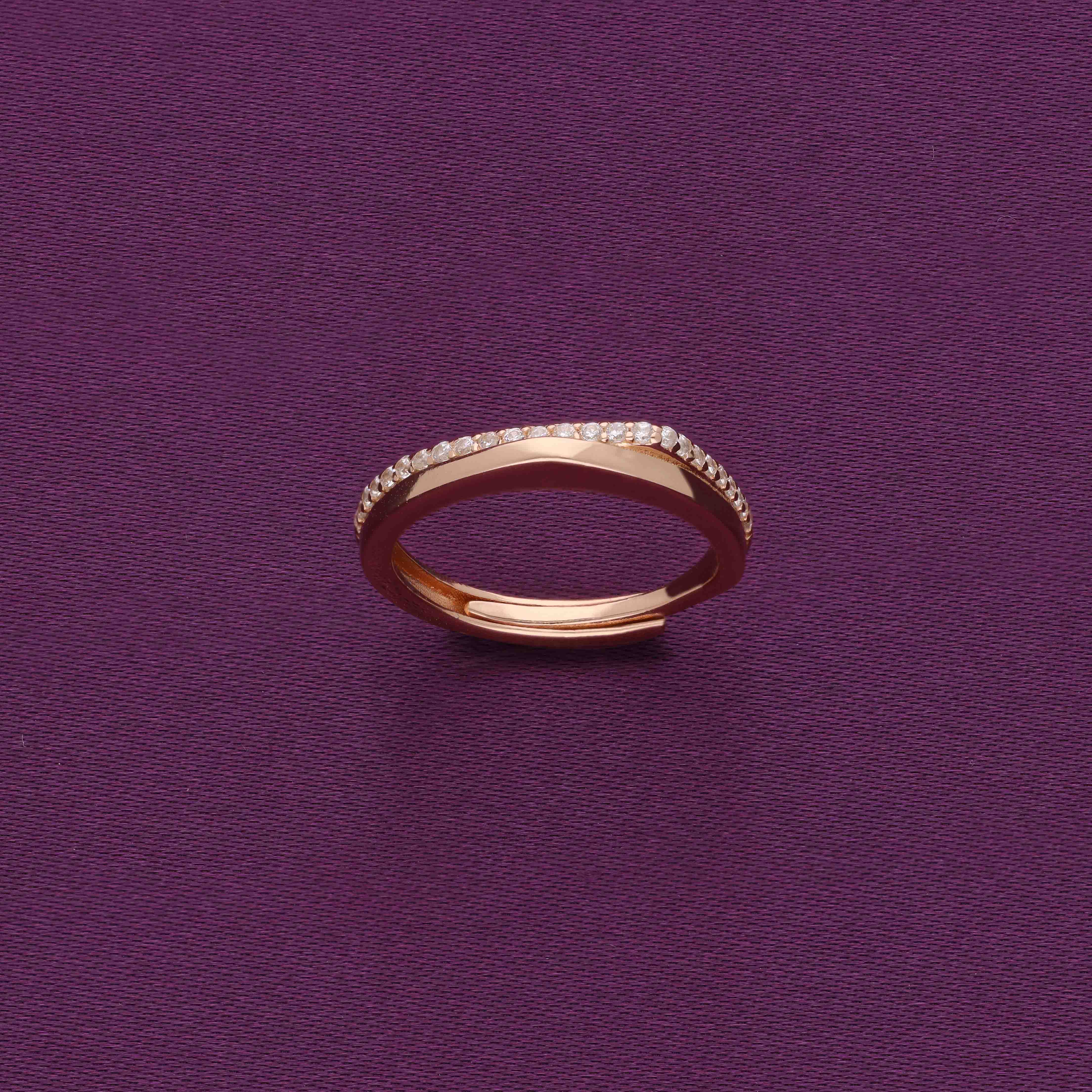 Sterling Silver Diamond Eternity Adjustable Band Ring - Image 2