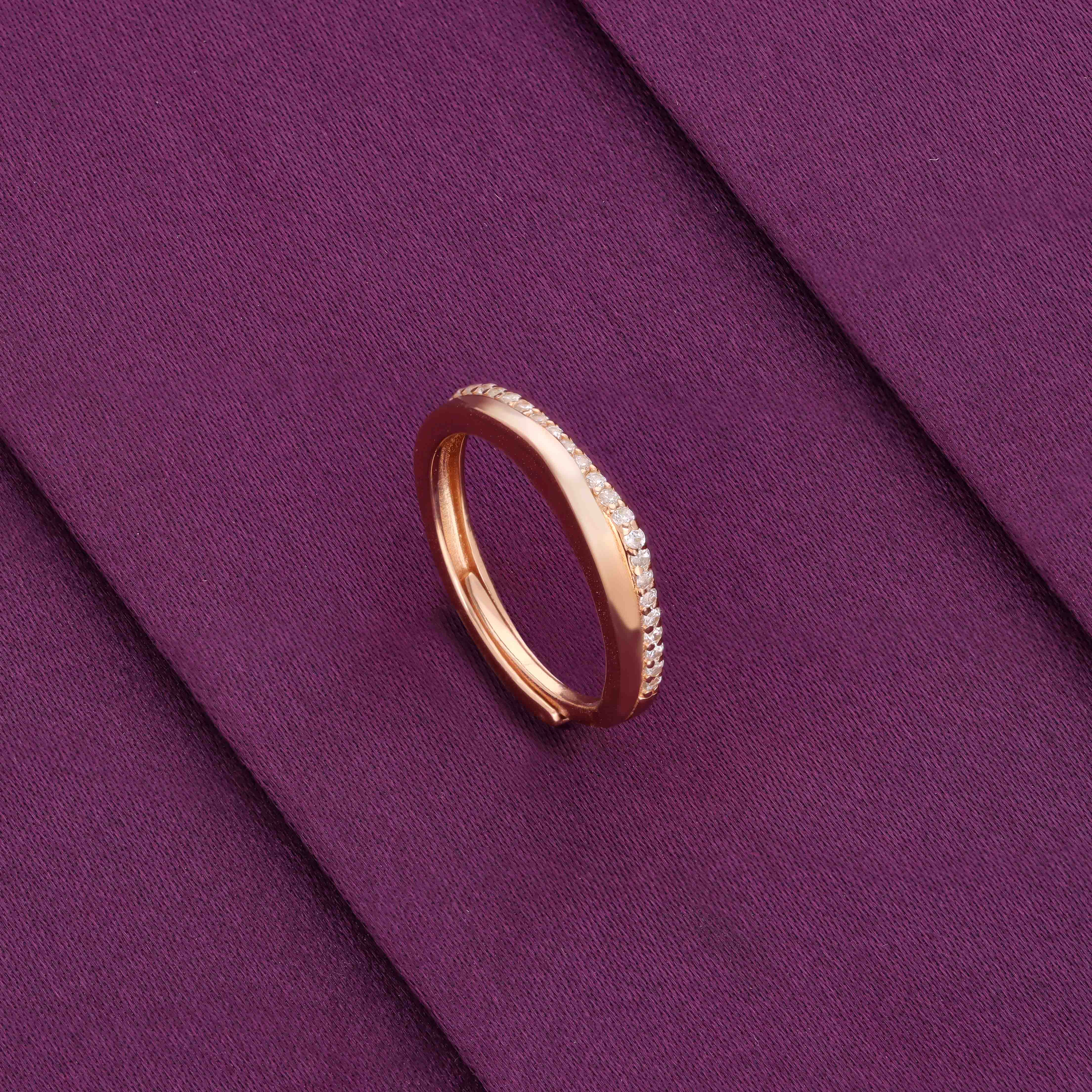 Sterling Silver Diamond Eternity Adjustable Band Ring - Image 4