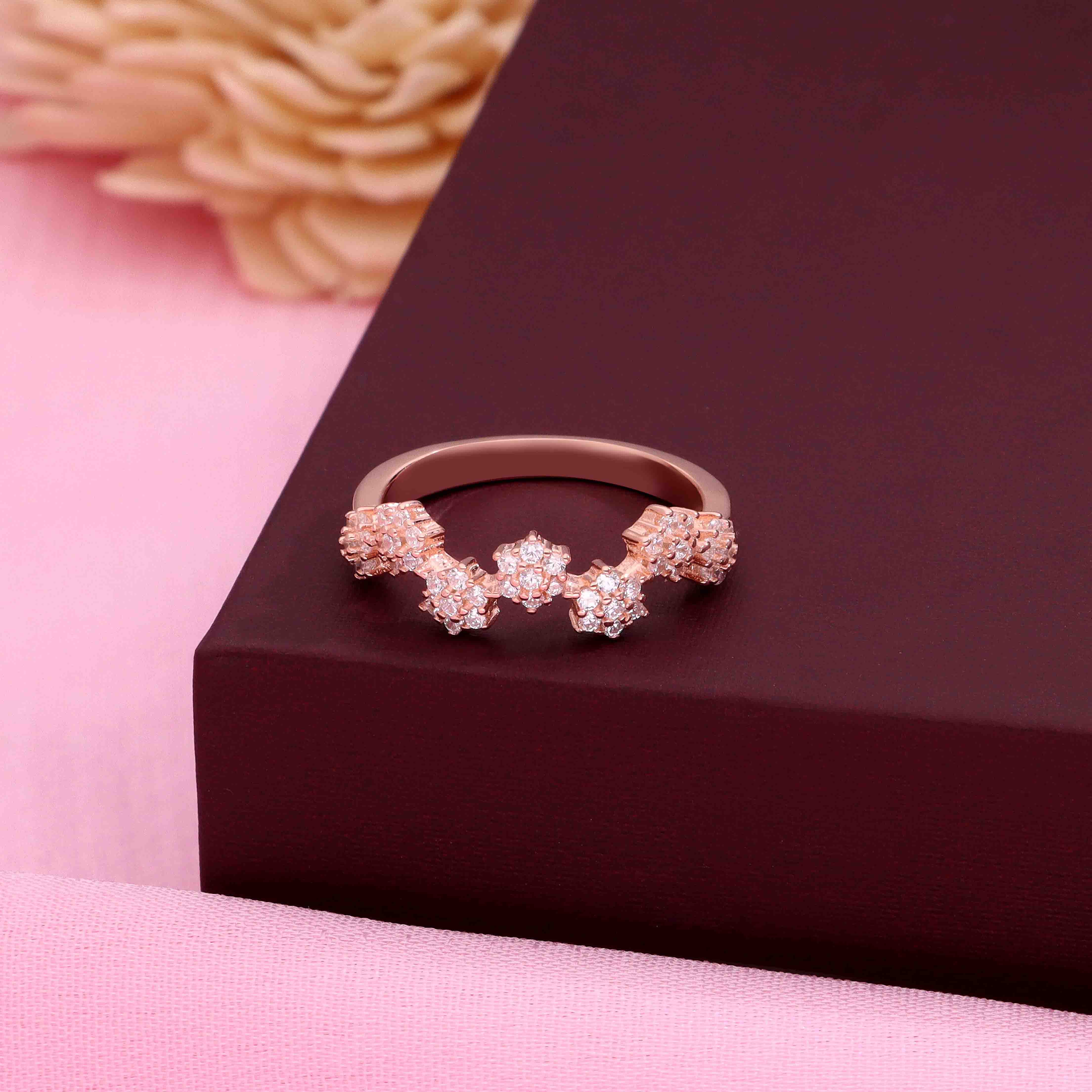 Sterling Silver Blossom Floral Cluster Ring - Image 2