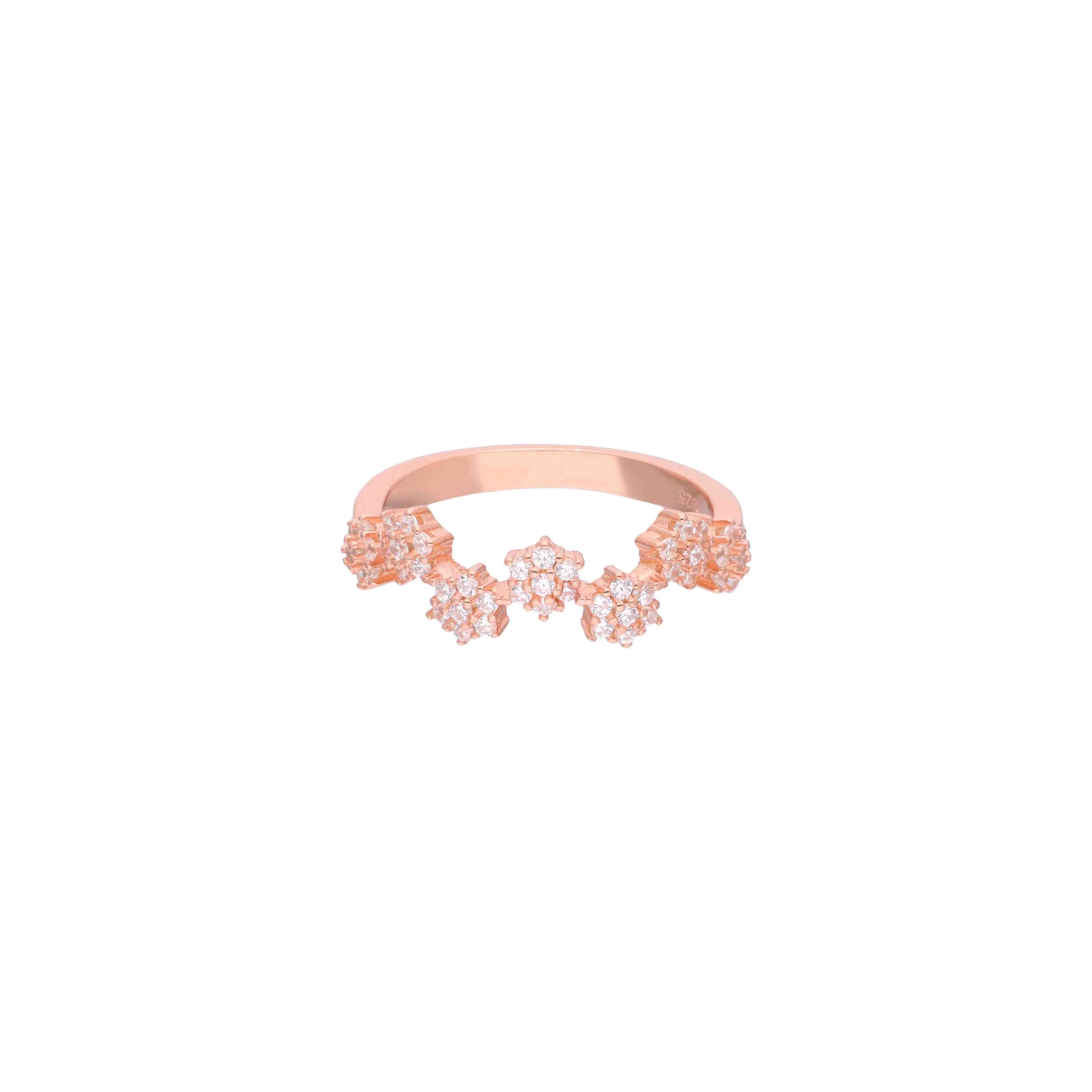 Sterling Silver Blossom Floral Cluster Ring - Image 4