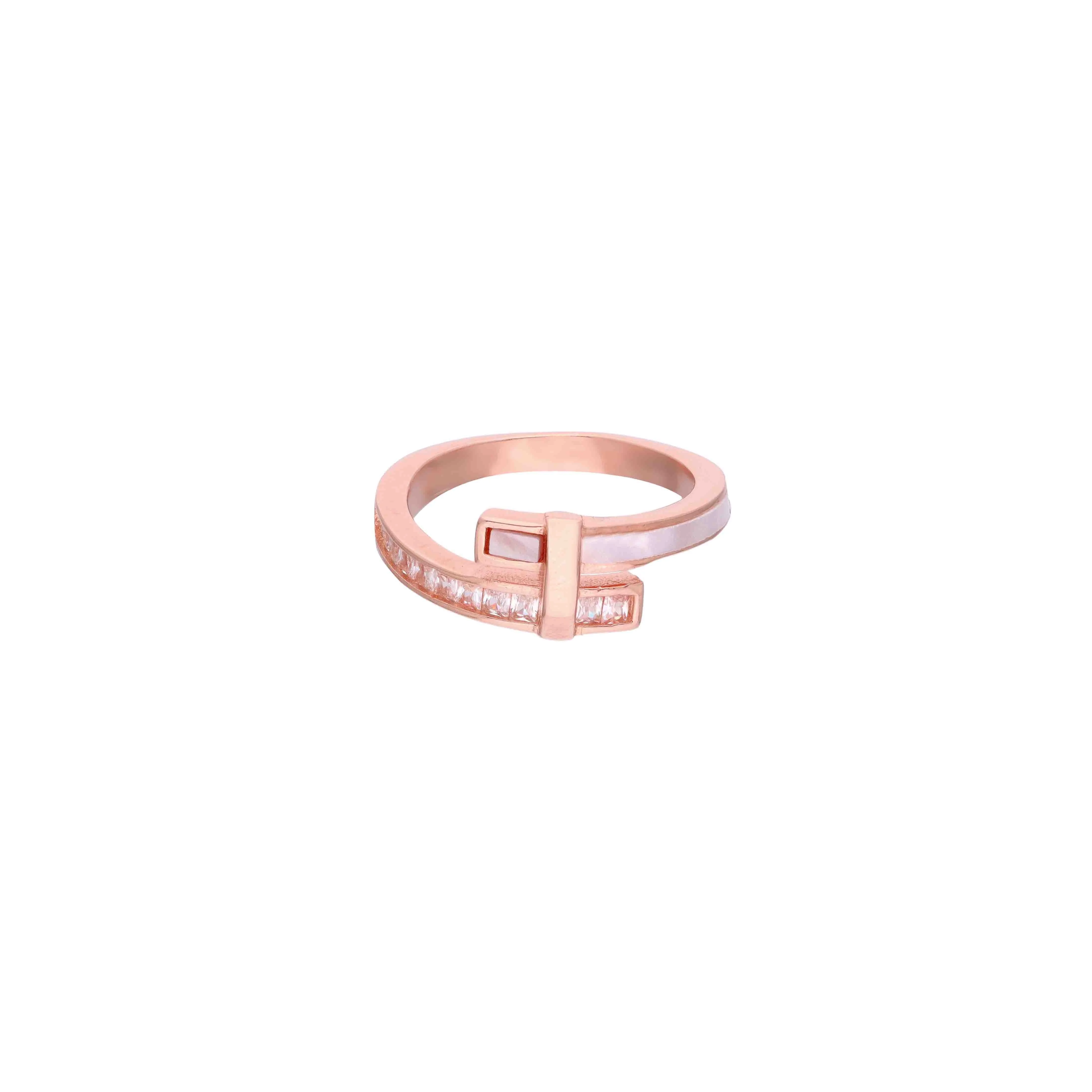 Sterling Silver Modern Baguette Cut Crossover Ring - Image 4