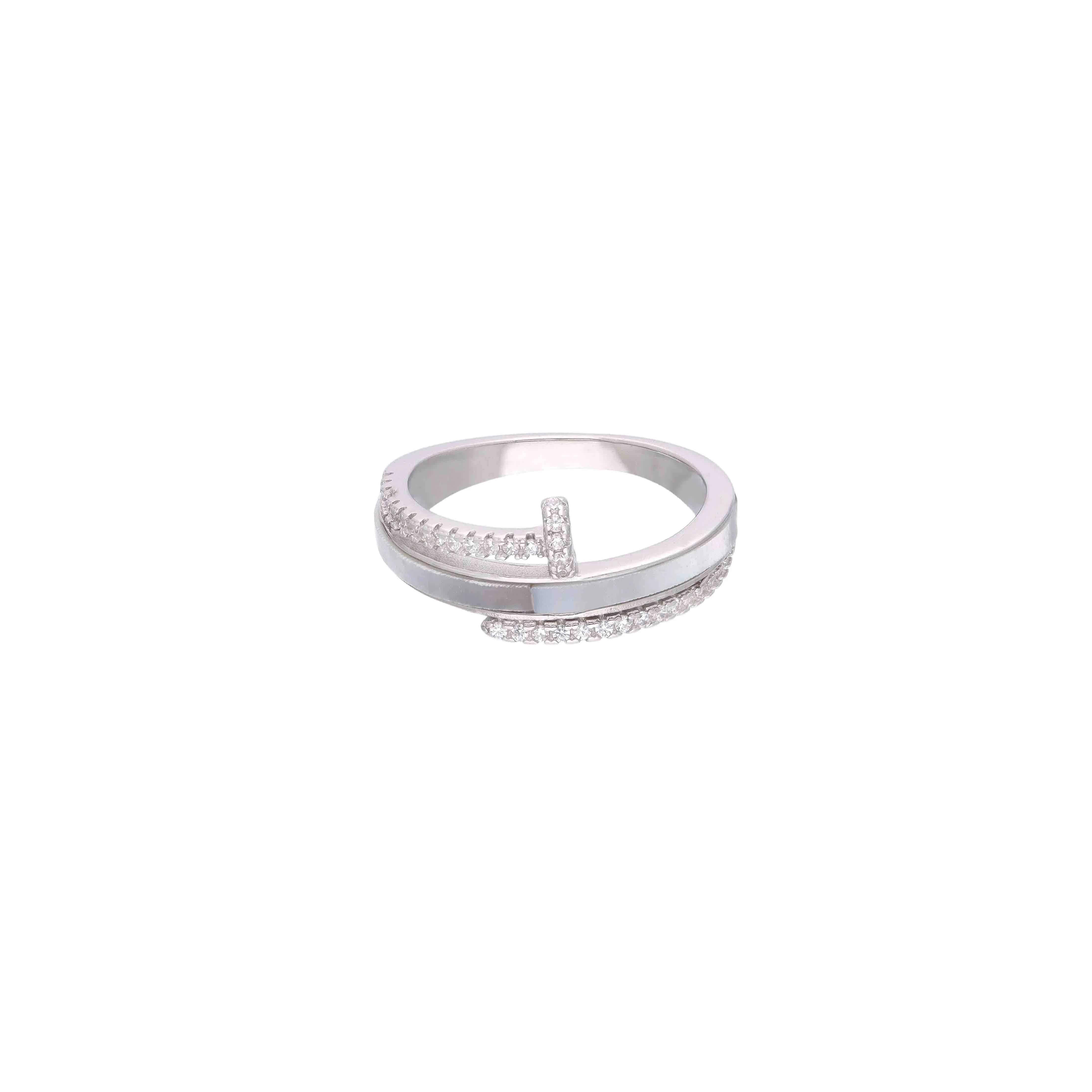 Modern Split Band Silver Ring - Image 3