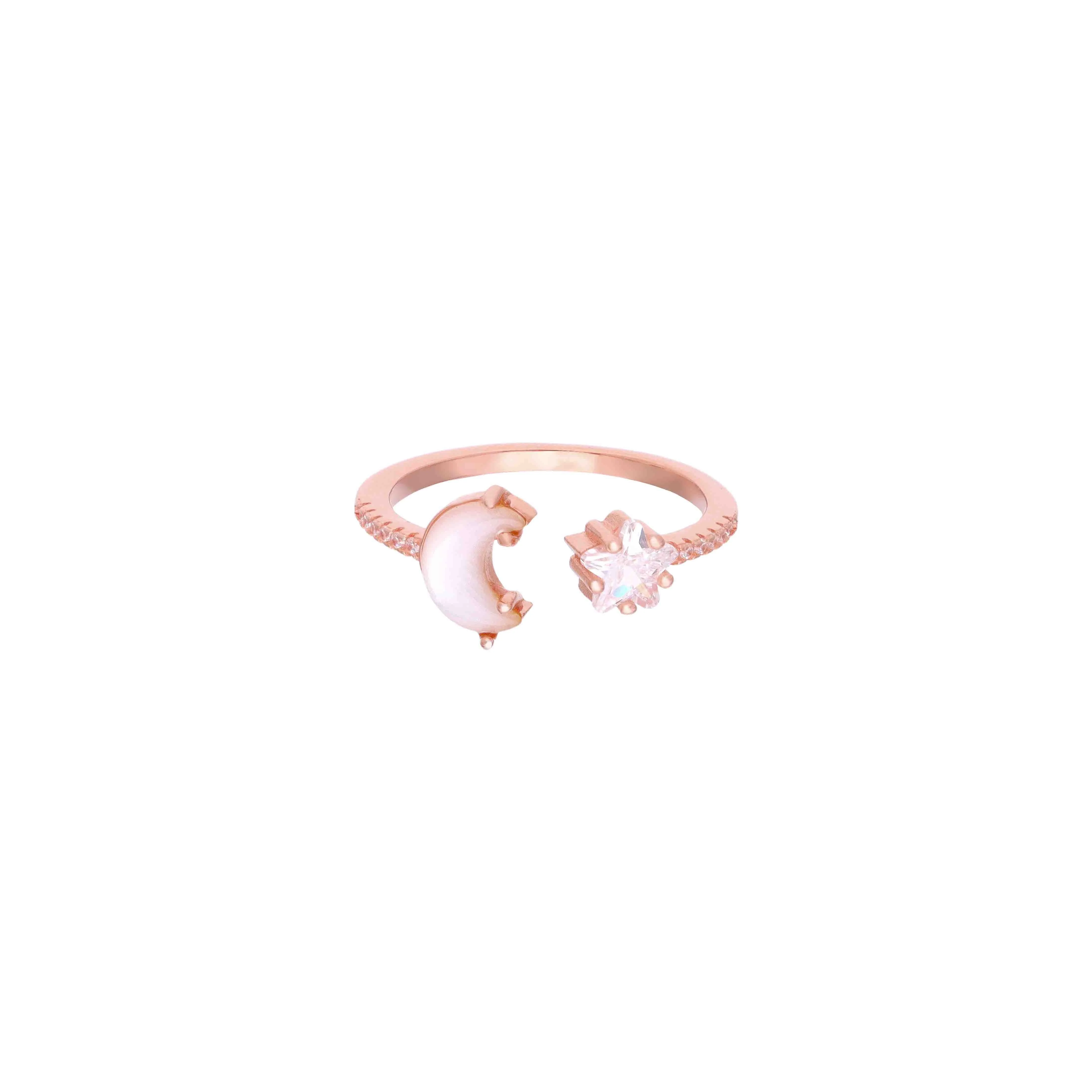Sterling Silver Crescent Moon & Star Ring - Image 4