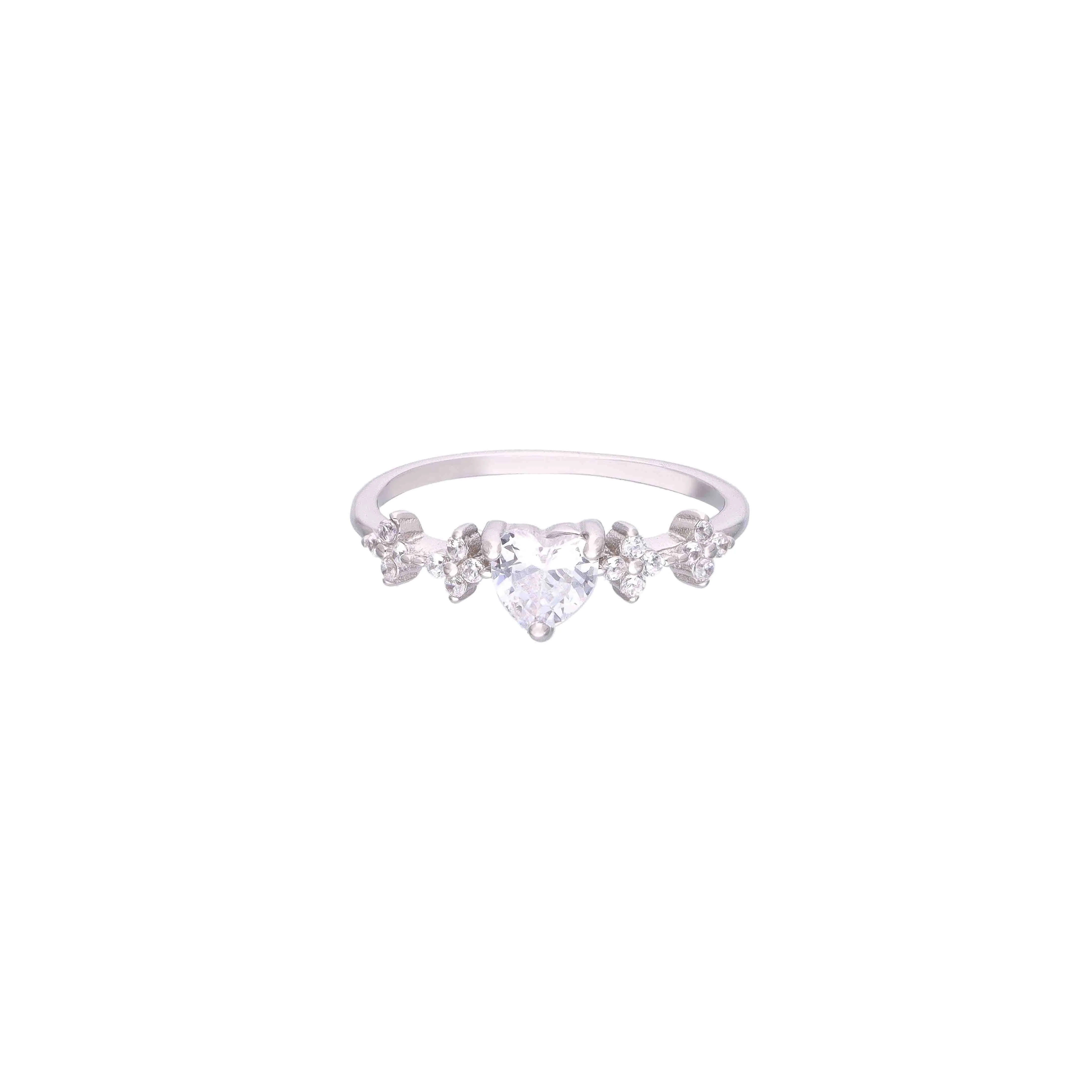 Minimalist Silver Classic Heart Ring - Image 3