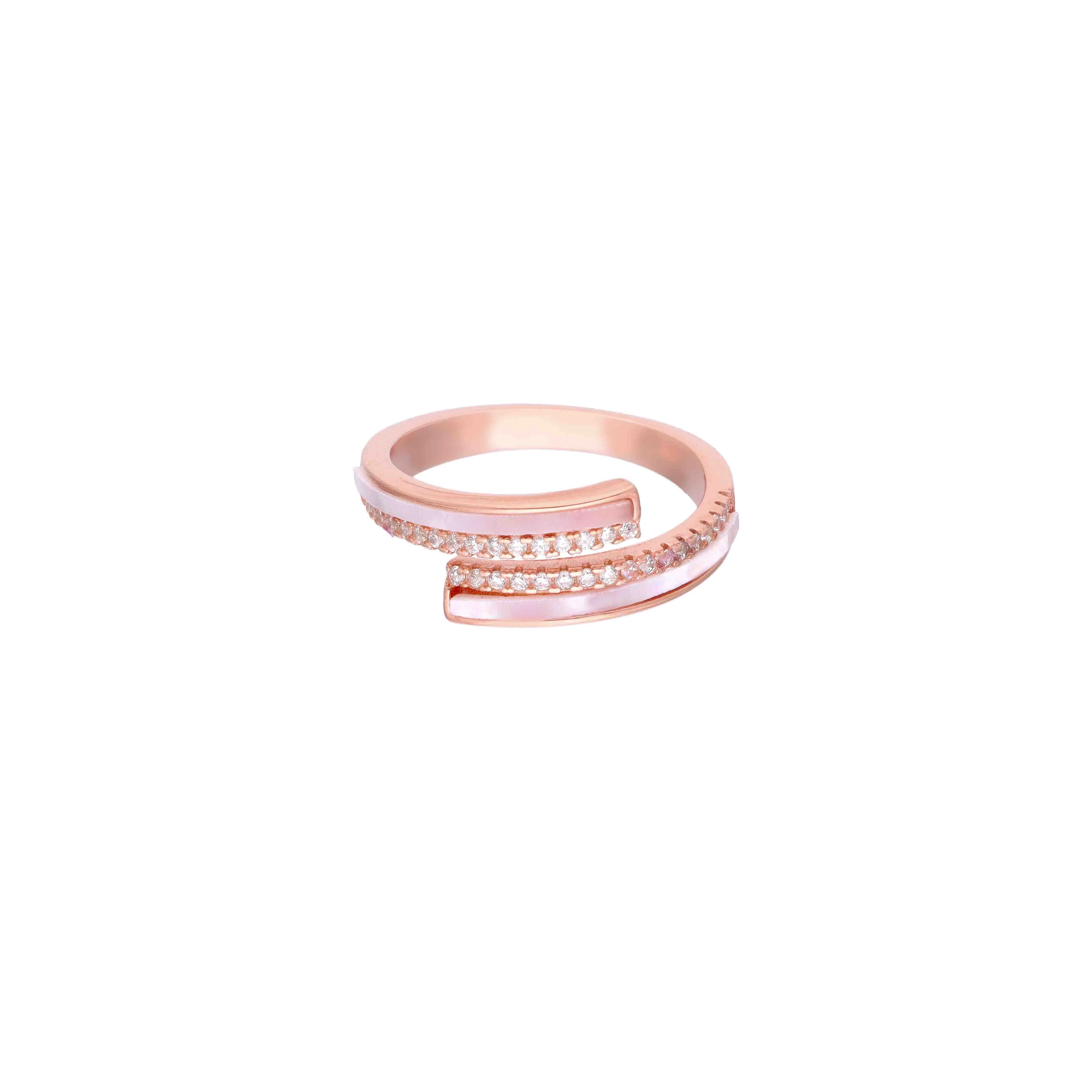 Elegant Sparkling Crystals Silver Ring - Image 4