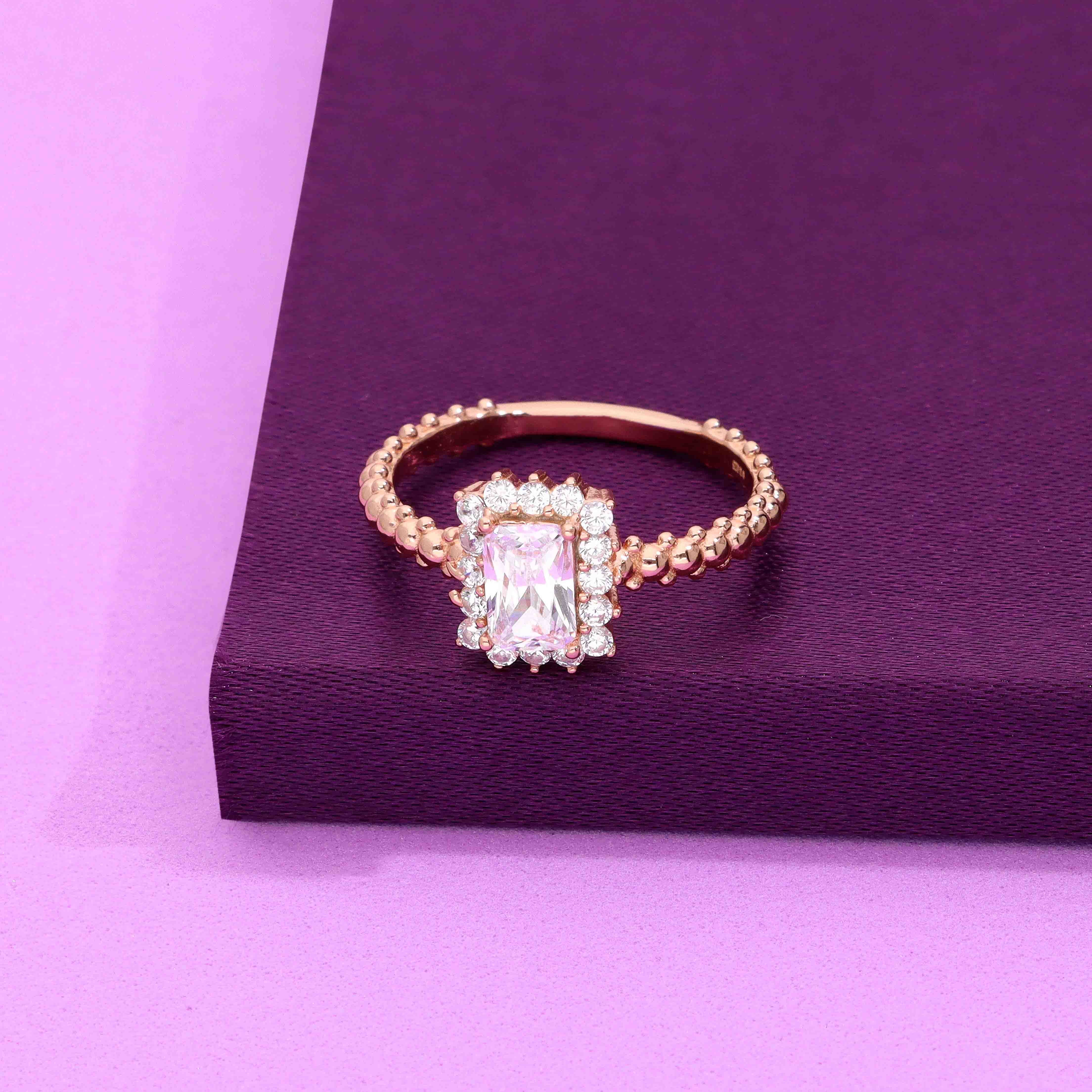 Radiant Rectangular Cut Sterling Silver Ring - Image 2
