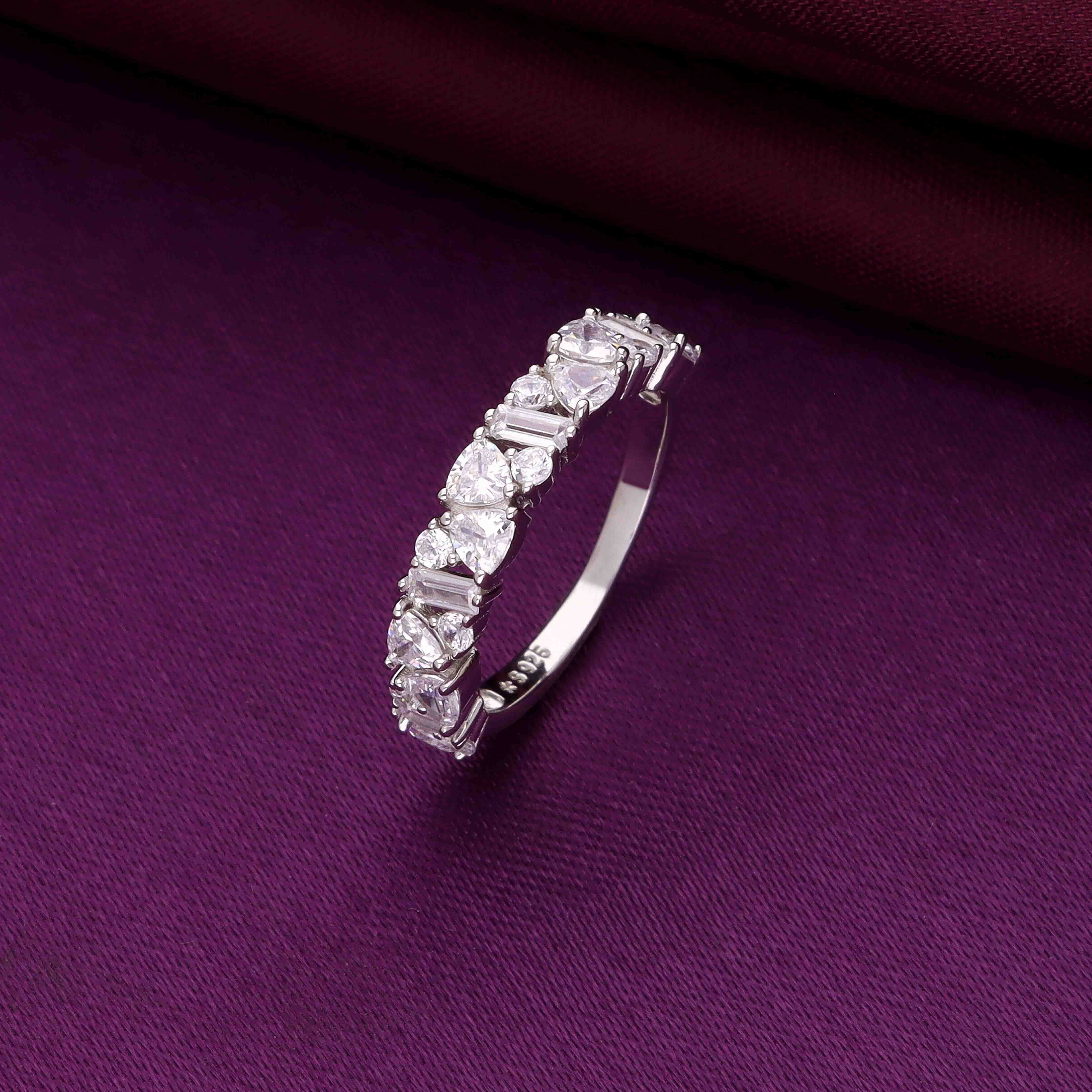 Classic Sterling Silver Eternity with Round Band Ring - Image 3