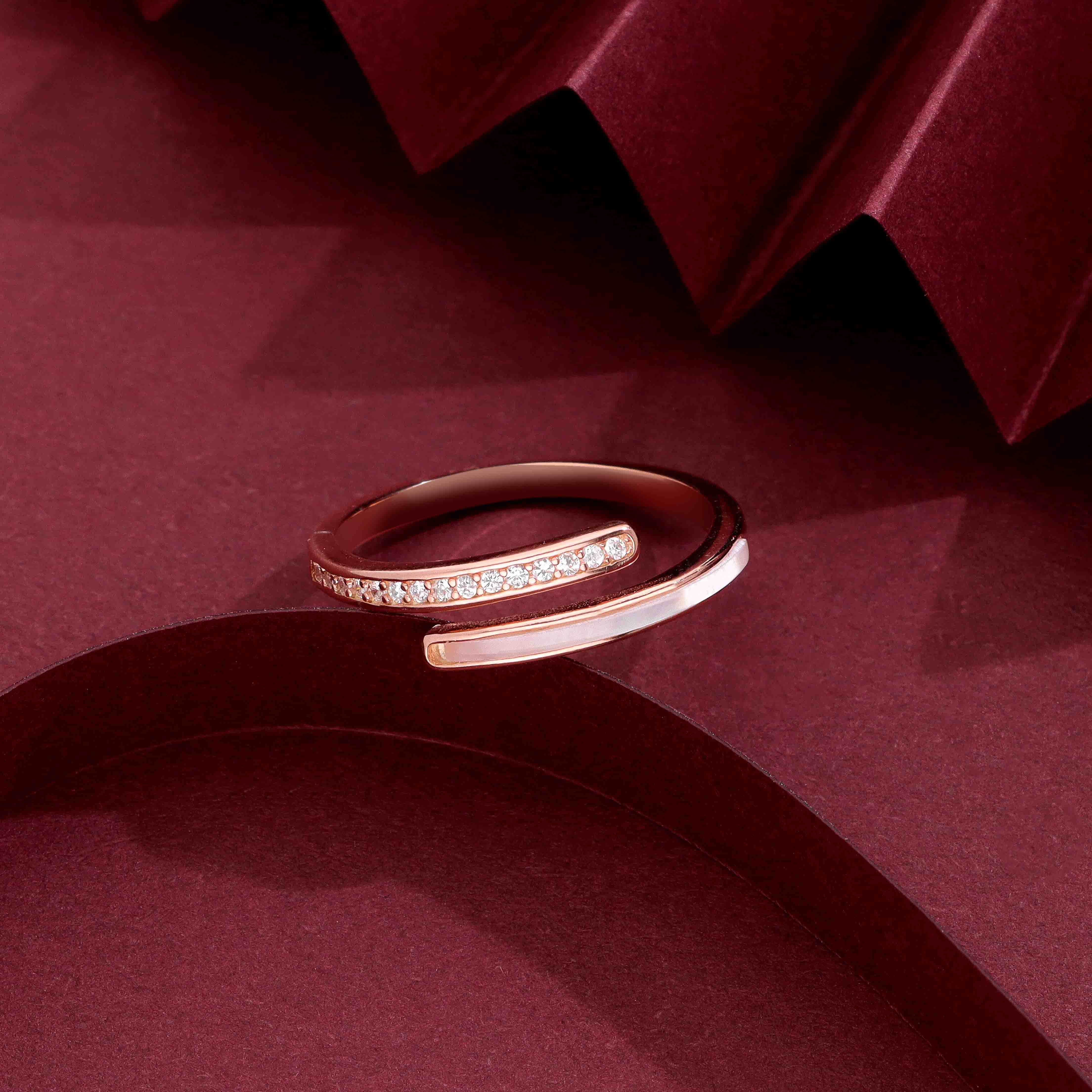 Radiant Love Open Curve Sterling Silver Adjustable Ring - Image 2