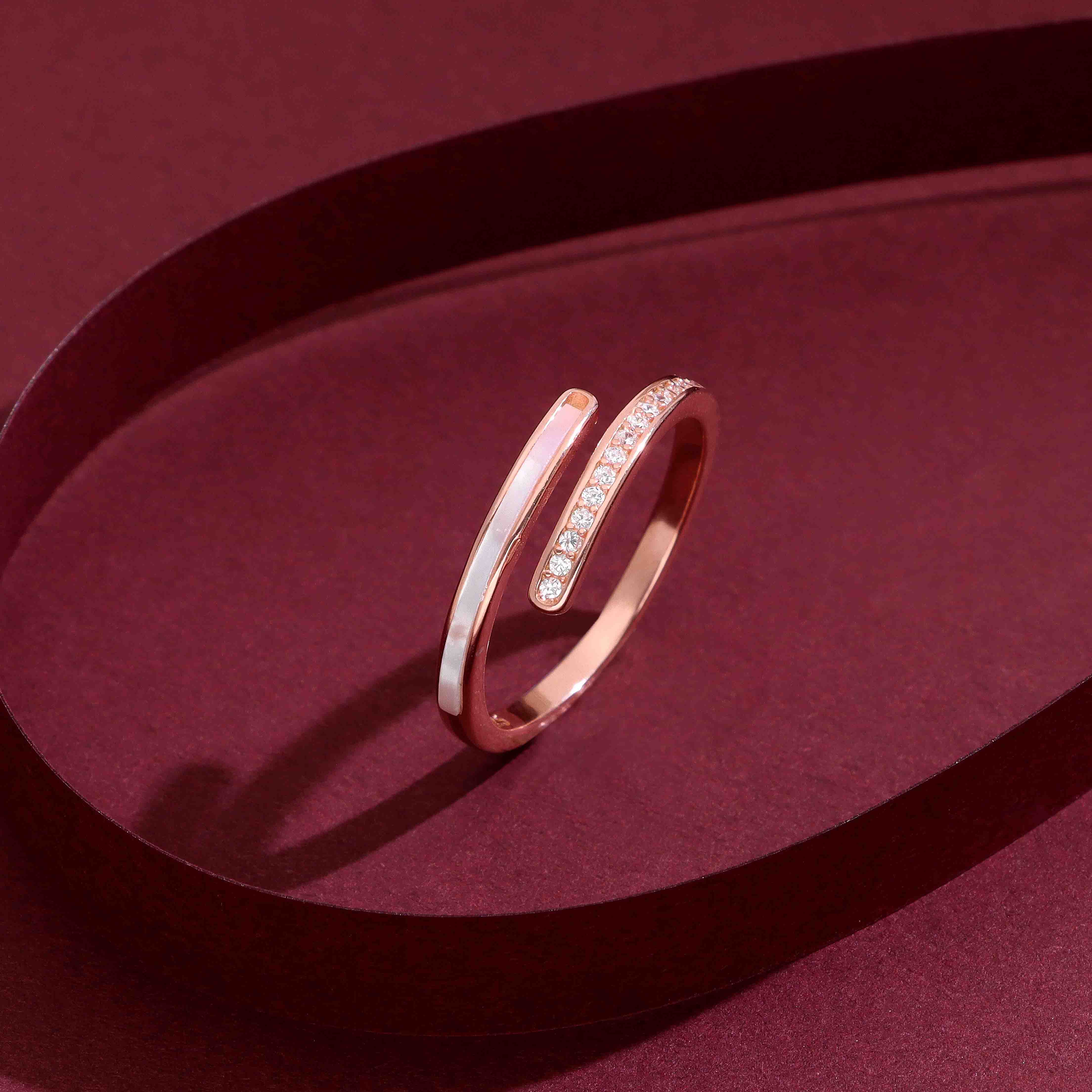 Radiant Love Open Curve Sterling Silver Adjustable Ring - Image 4