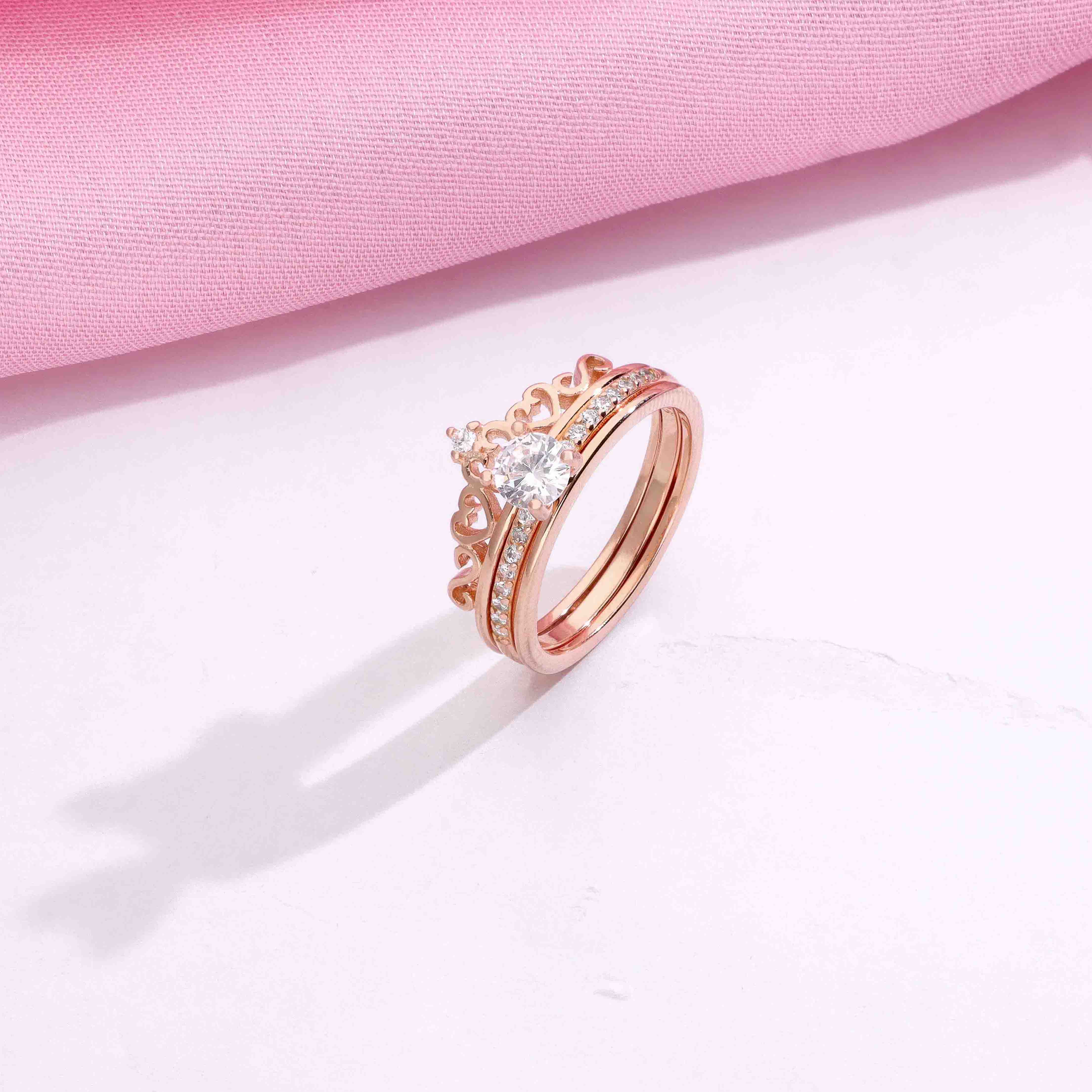Crown Solitaire Silver Ring - Image 6