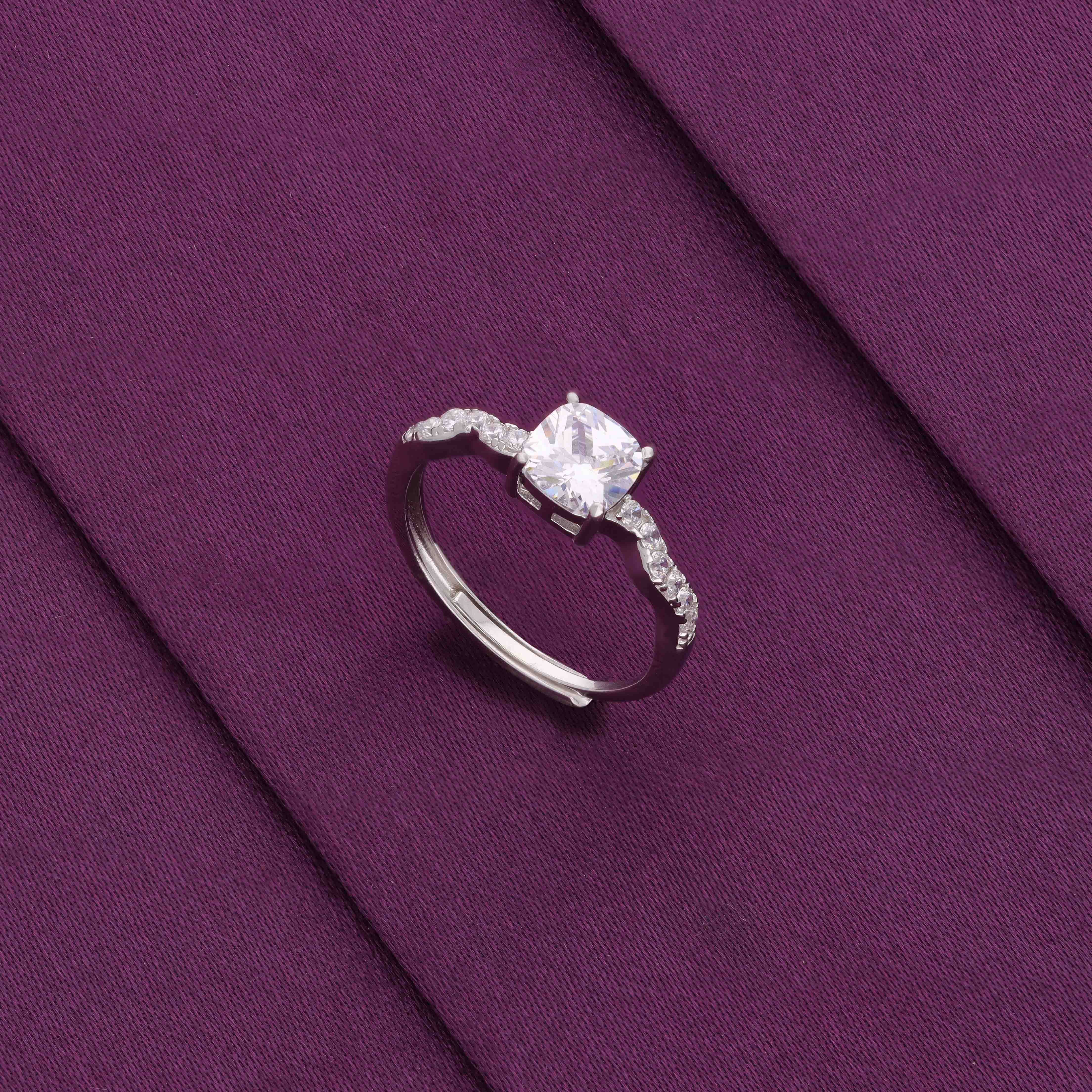 Whispering Love Solitaire Silver Ring - Image 2