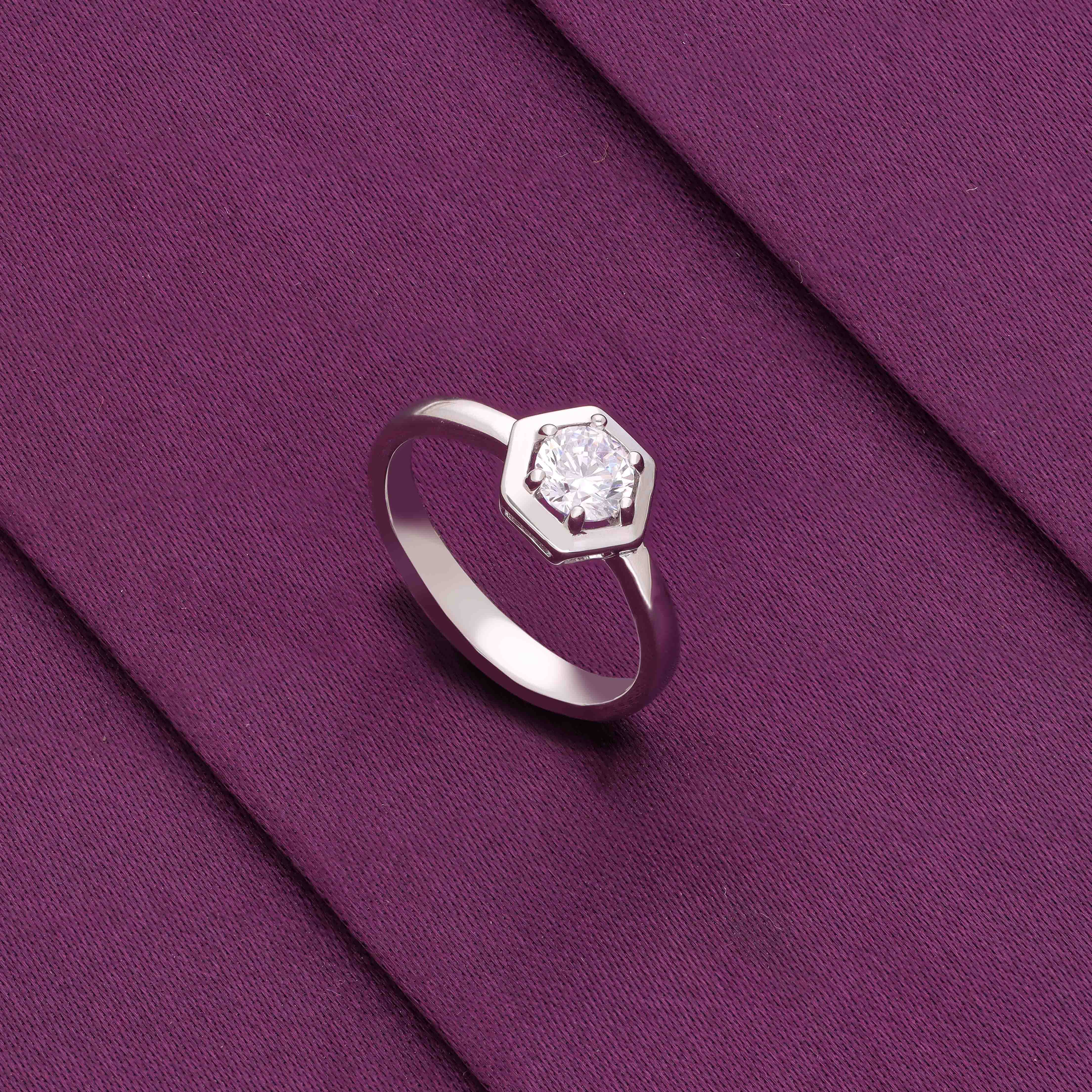 Hexagon Light Solitaire Ring - Image 2