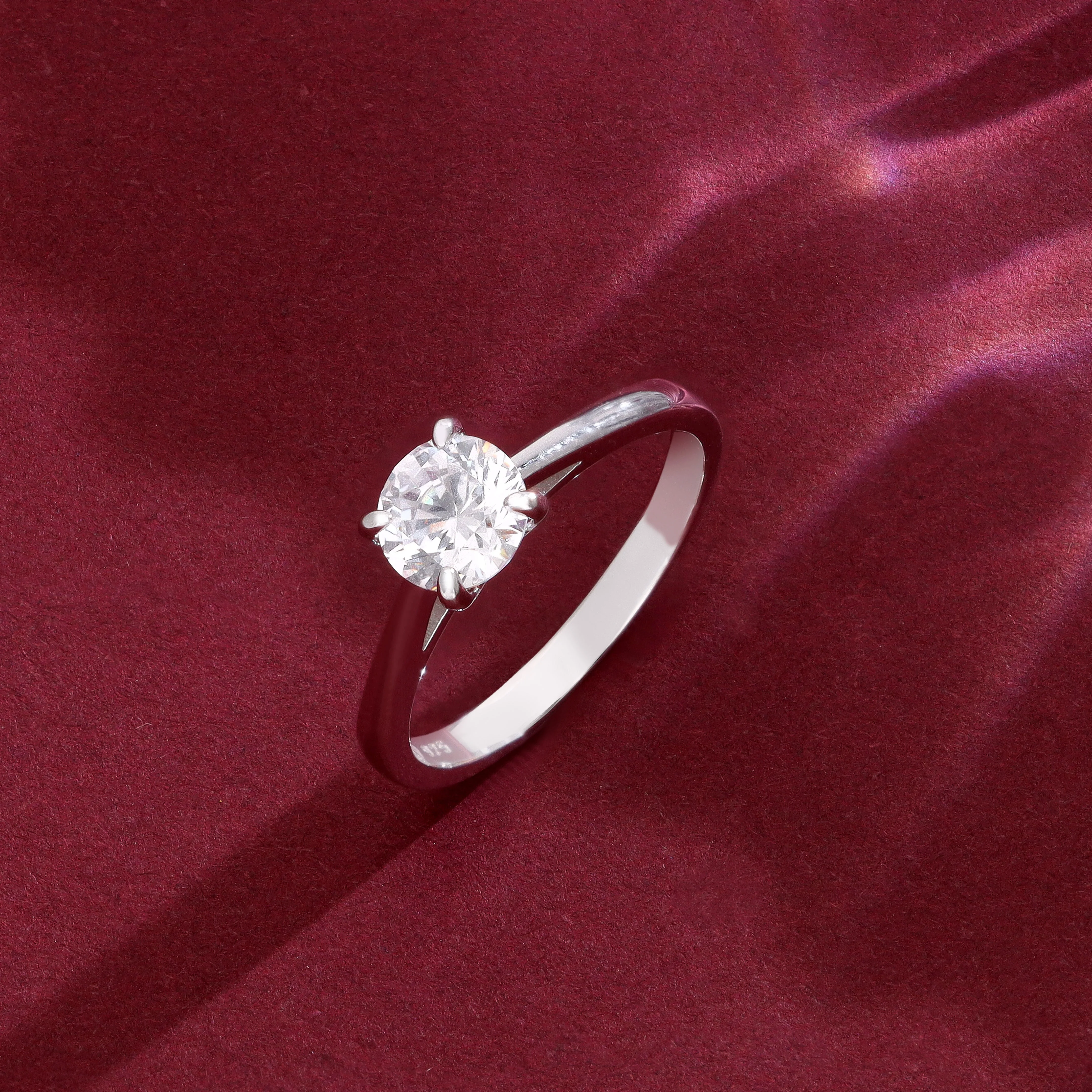 Timeless Sterling Round Silver Solitaire Ring - Image 4