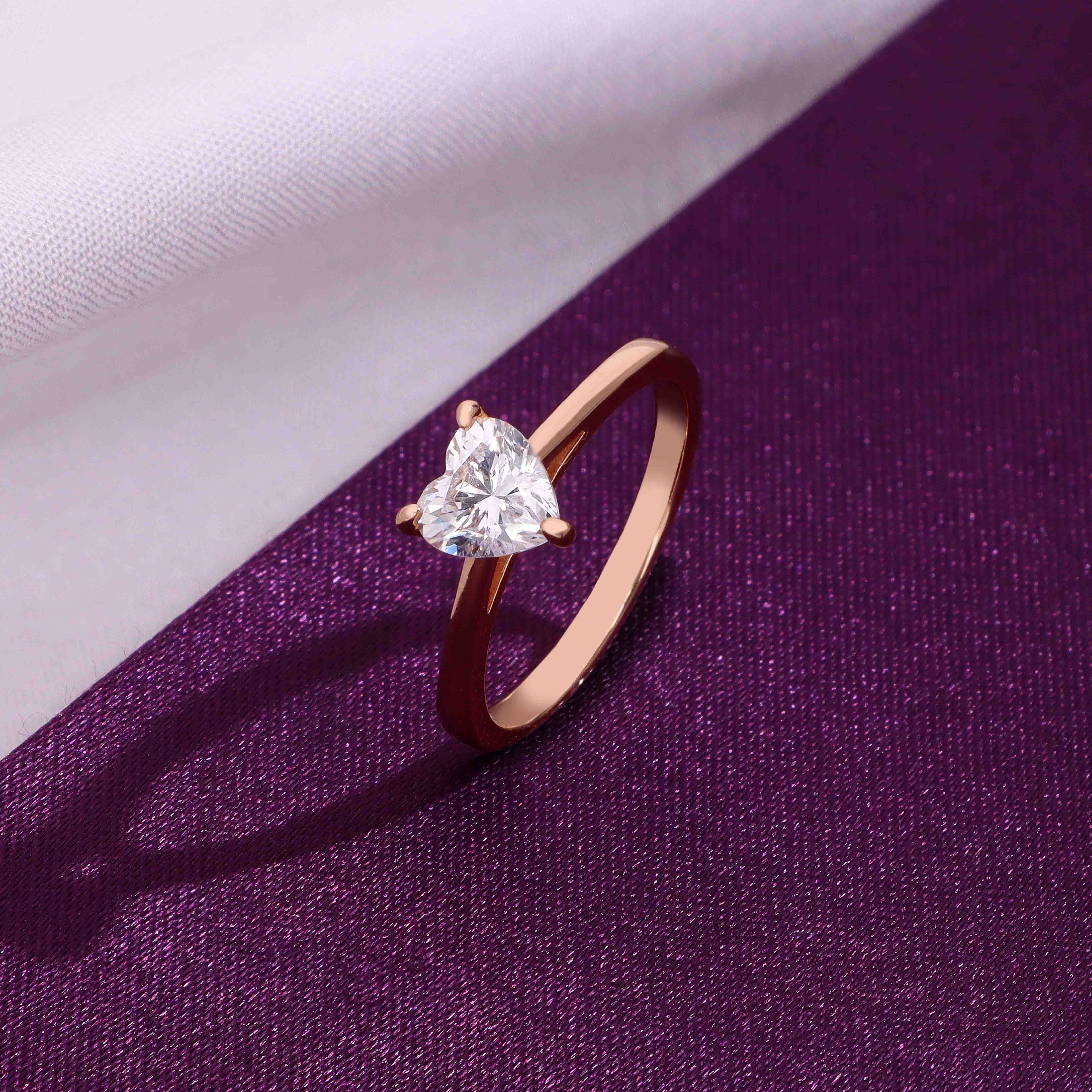 Minimalist Sterling Silver Heart Solitaire Ring - Image 5
