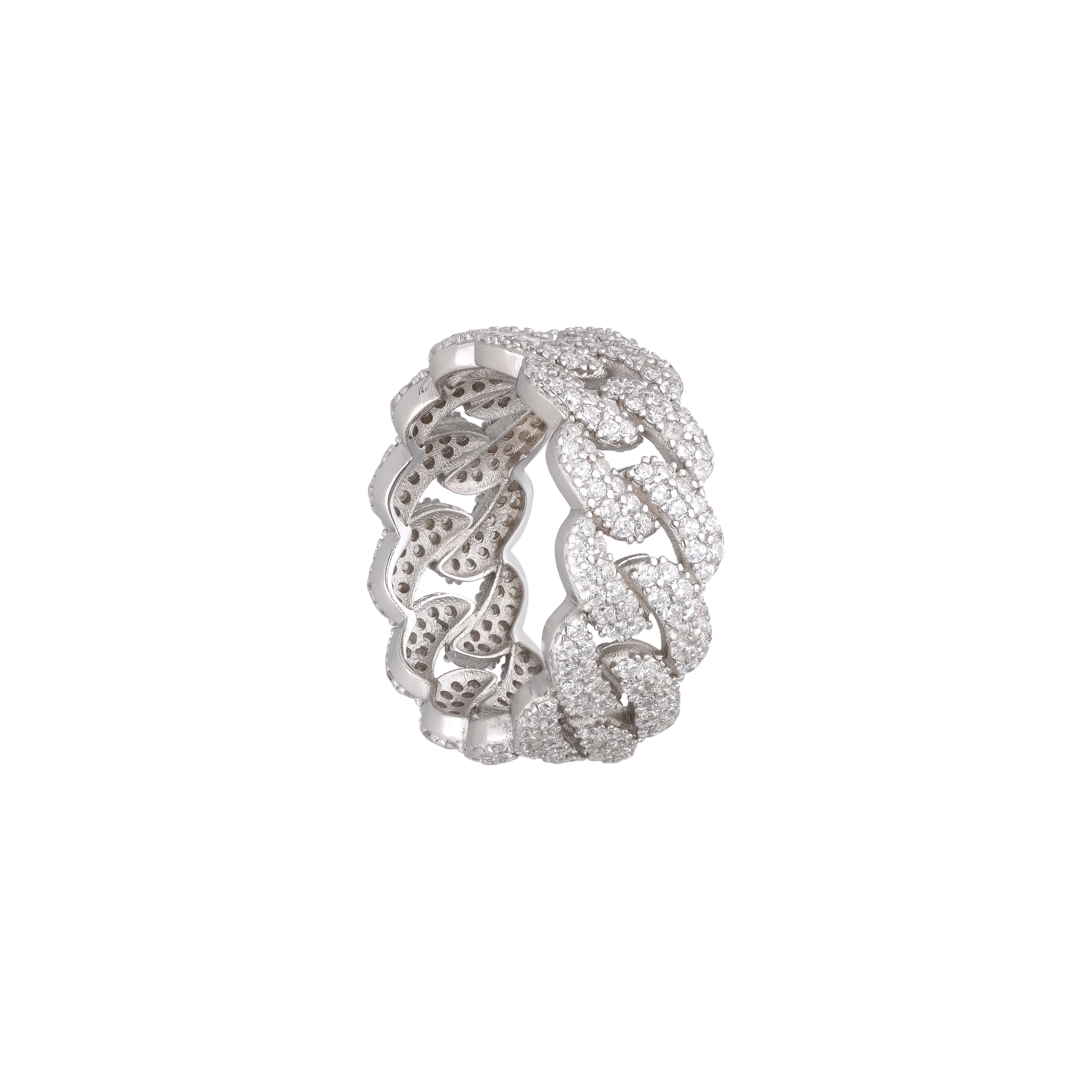 Interlocked Intricacy Statement Silver Ring - Image 5