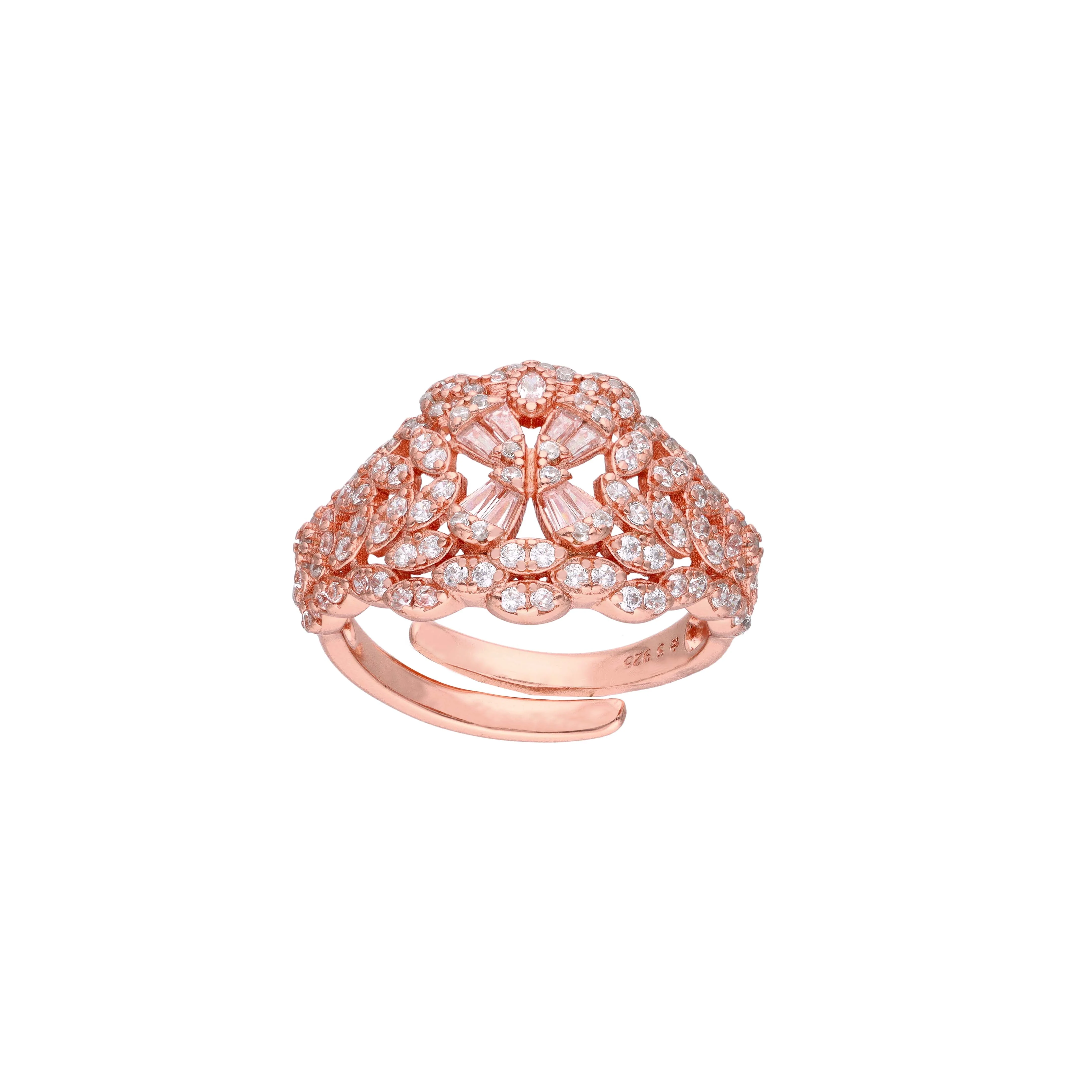 Beautiful Royalty Zircon Studded Statement Silver Ring - Image 6