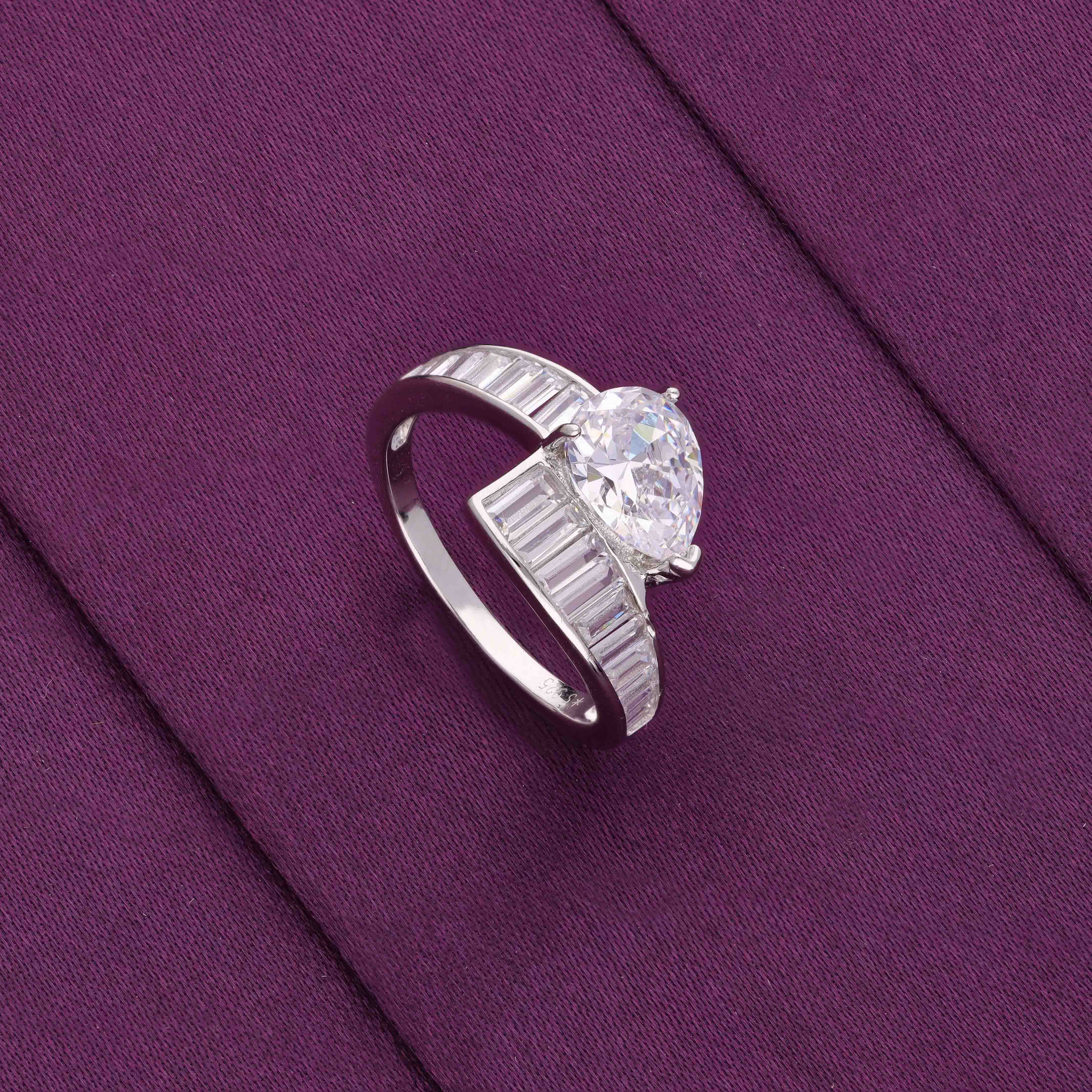 The Radiant Diamond Silver Ring - Image 6
