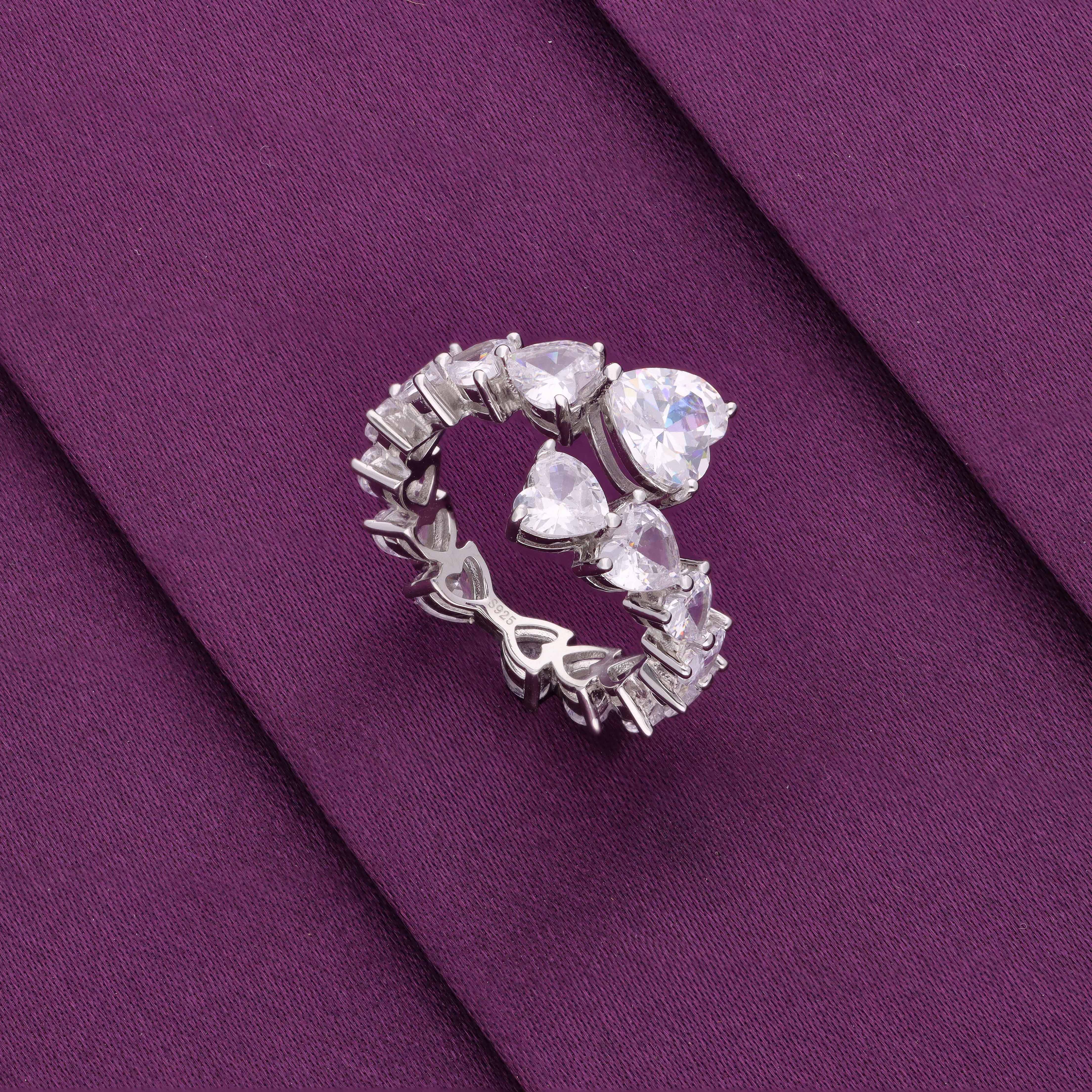 Hearts Aglow Sterling Silver Statement Ring - Image 3