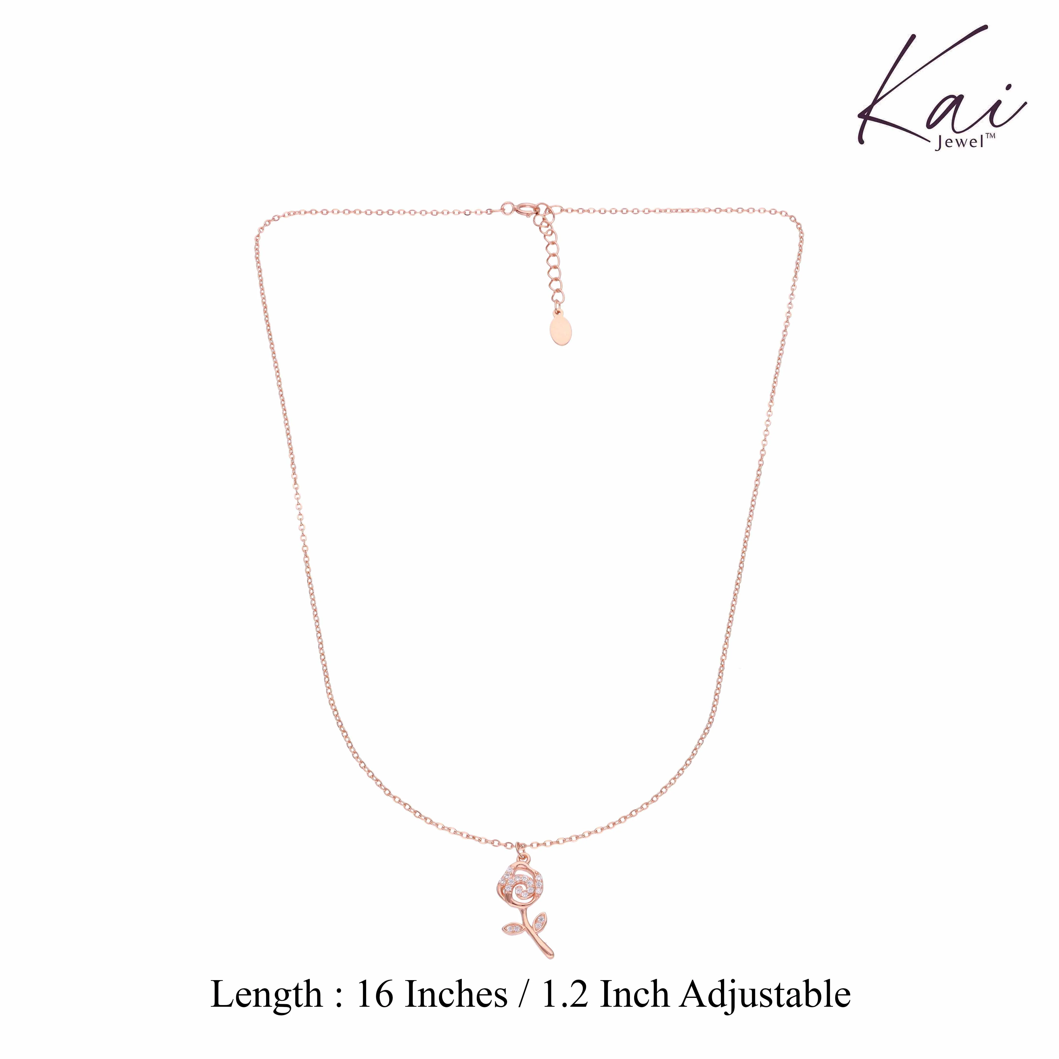 A Rosy Radiance of Love Casual Silver Chain Necklace - Image 7