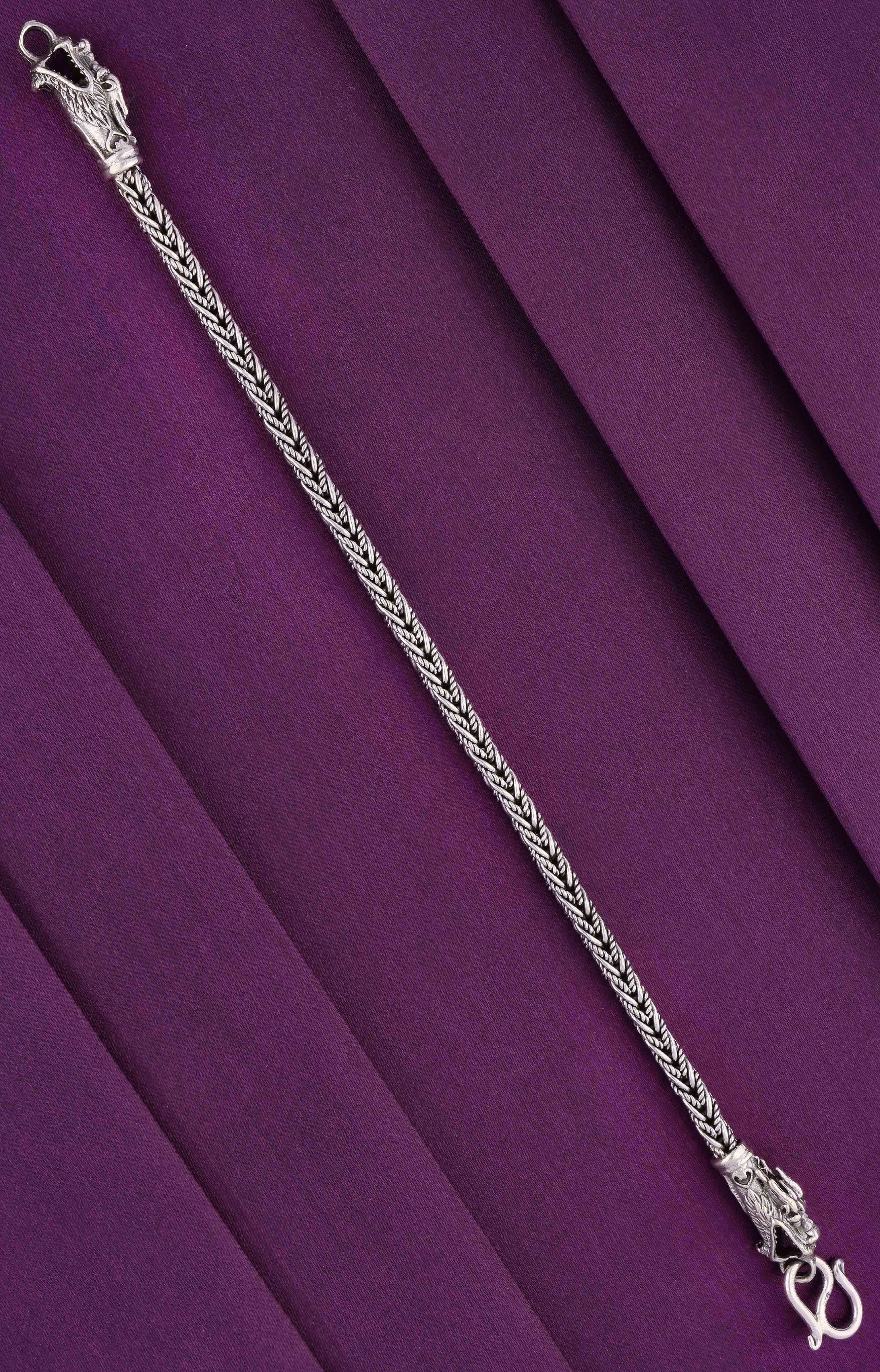 Men’s Wheat Chain Silver Bracelet - Image 2