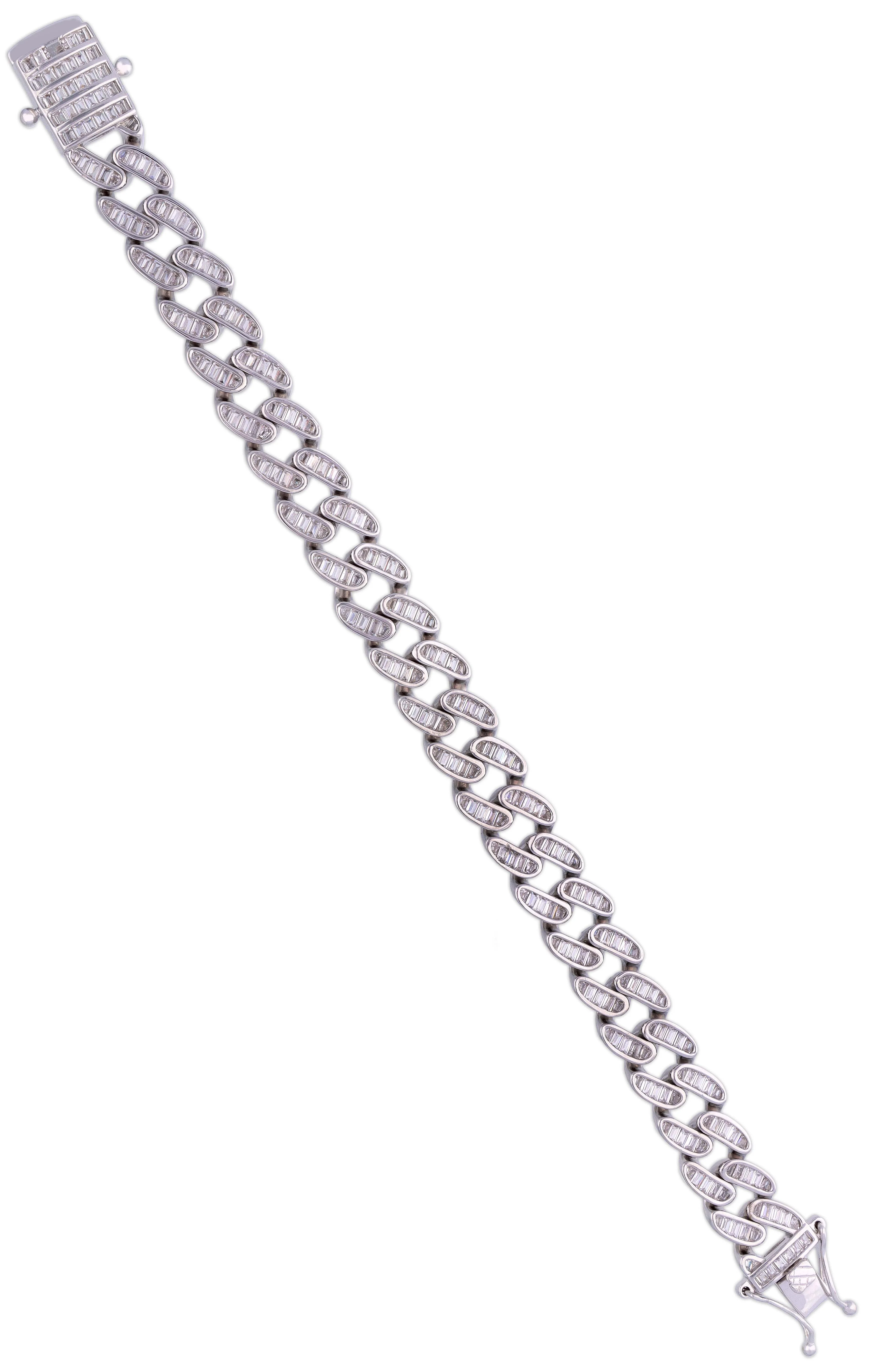 Men’s Trendy Link Zircon Silver Bracelet - Image 3