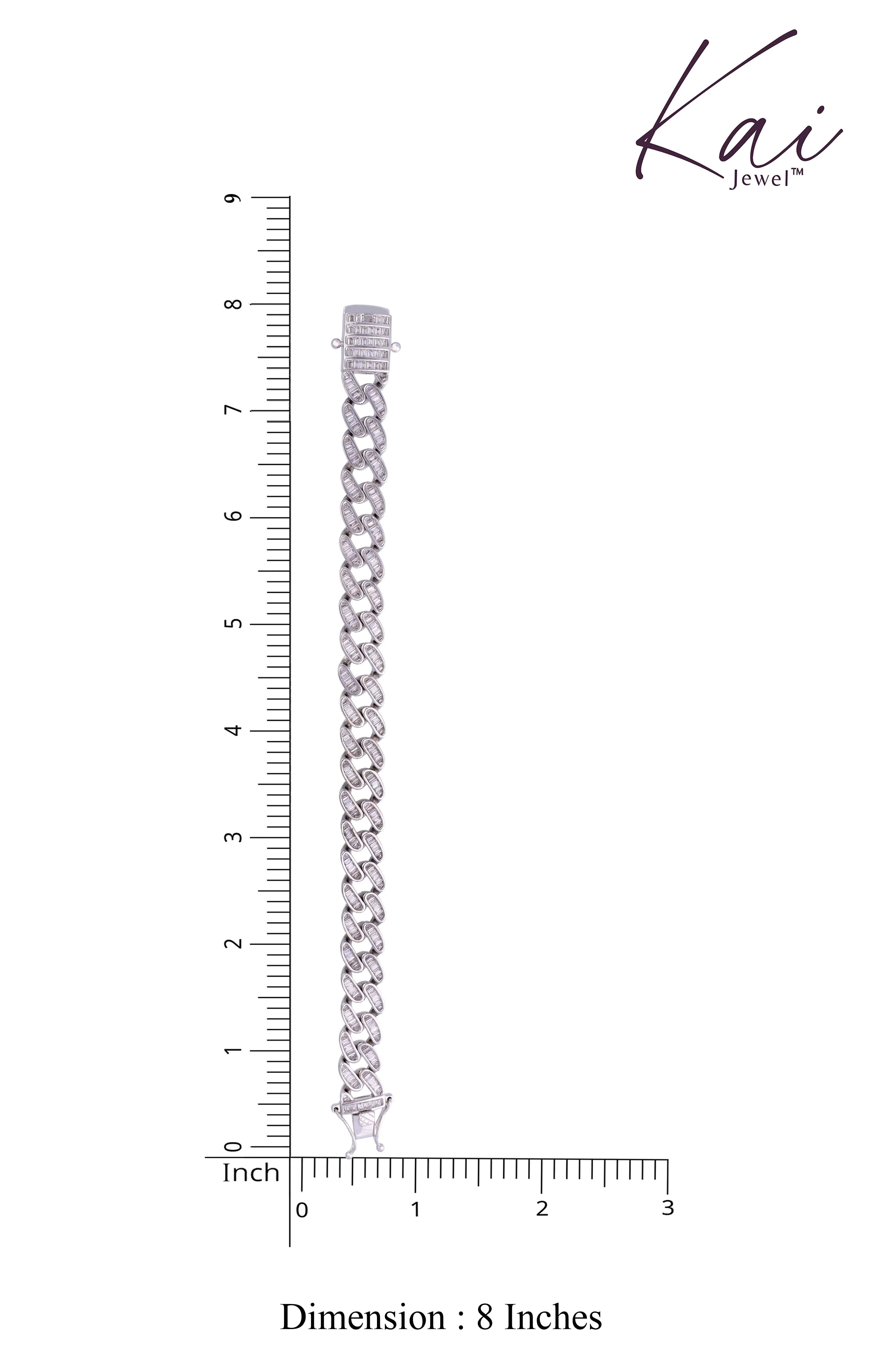 Men’s Trendy Link Zircon Silver Bracelet - Image 4